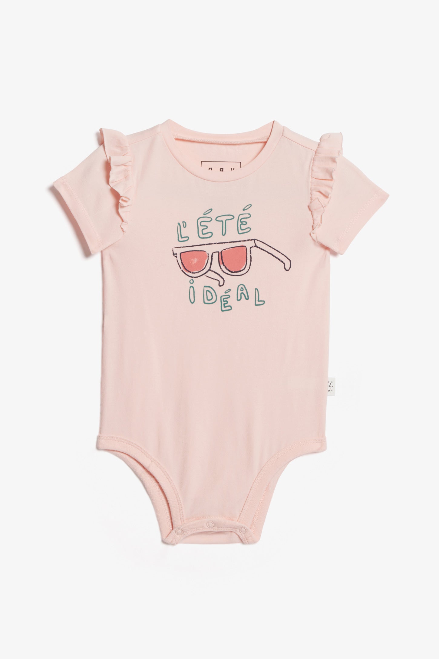 Cache-couche à volants aux épaules coton, 2T-3T - Bébé fille && ROSE PALE