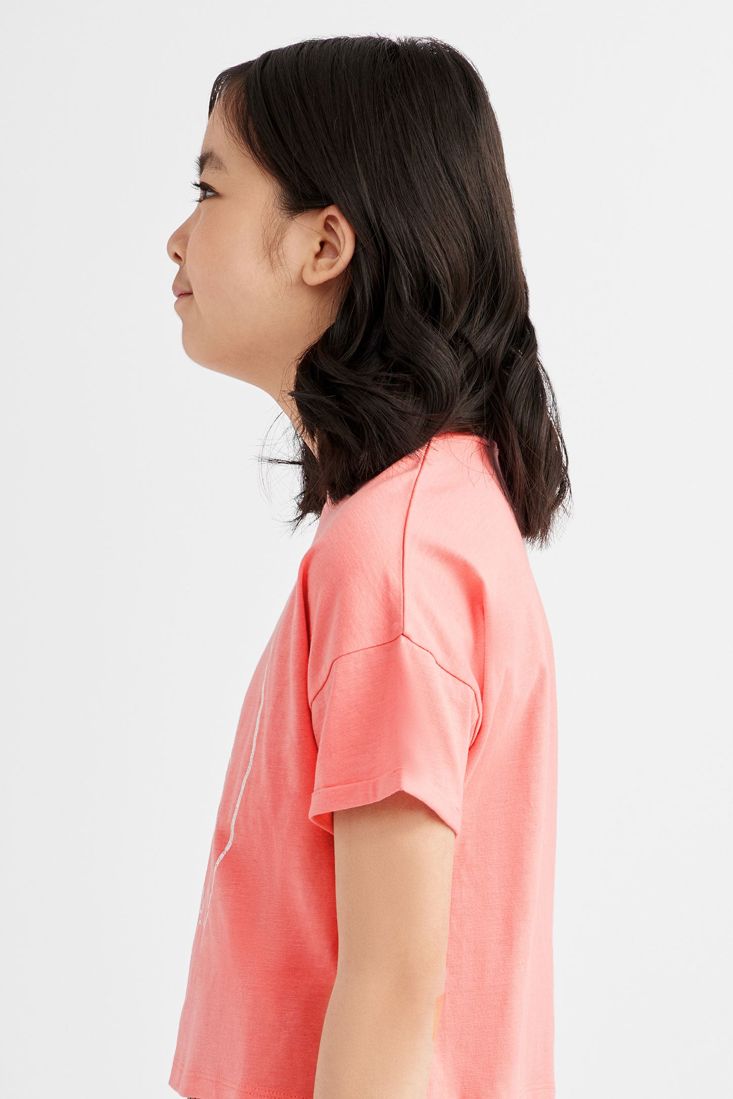 T-shirt col rond imprimé en coton, 2/25$ -Ado fille && ROSE
