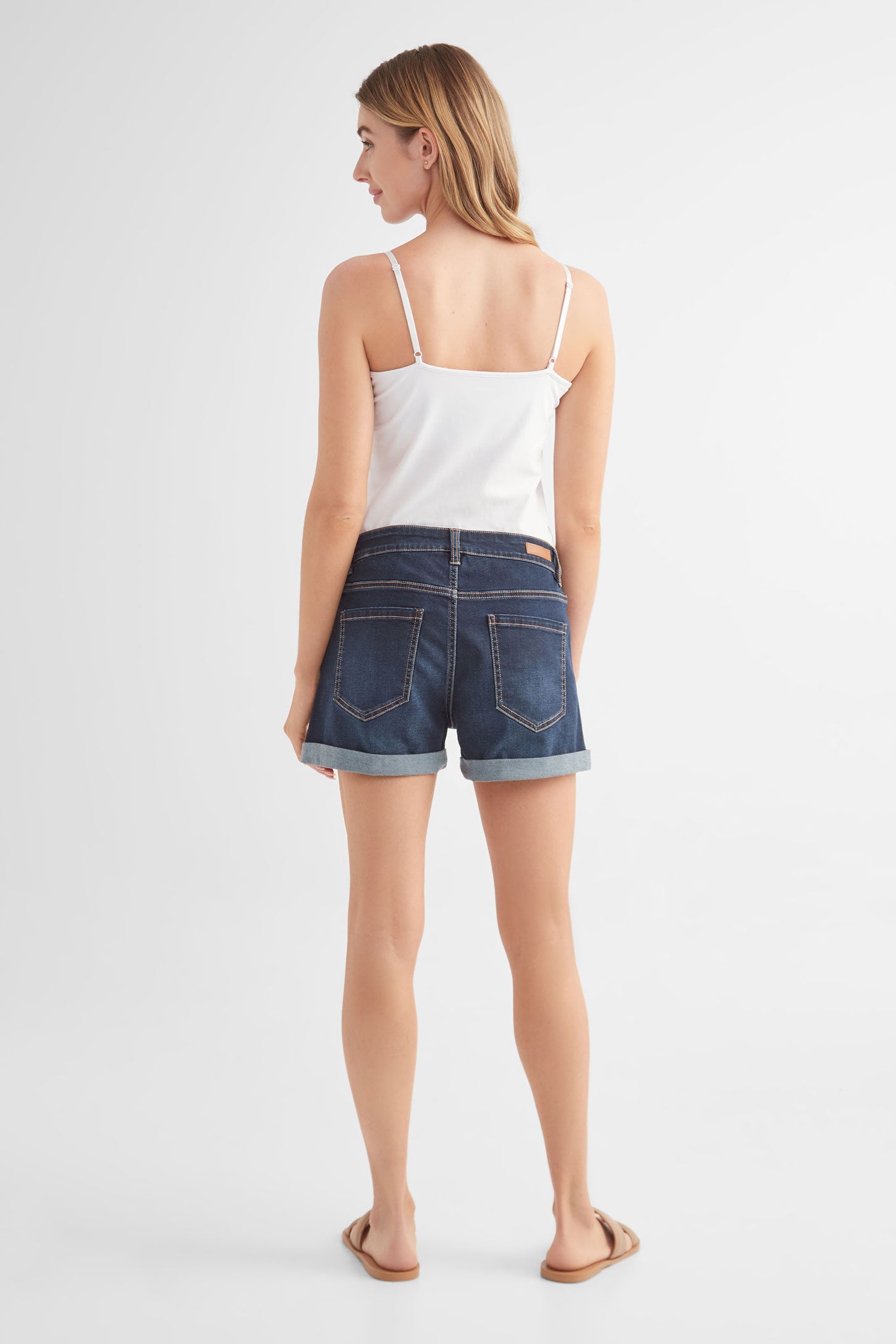 Short 5 poches en jean - Femme && DENIM FONCE