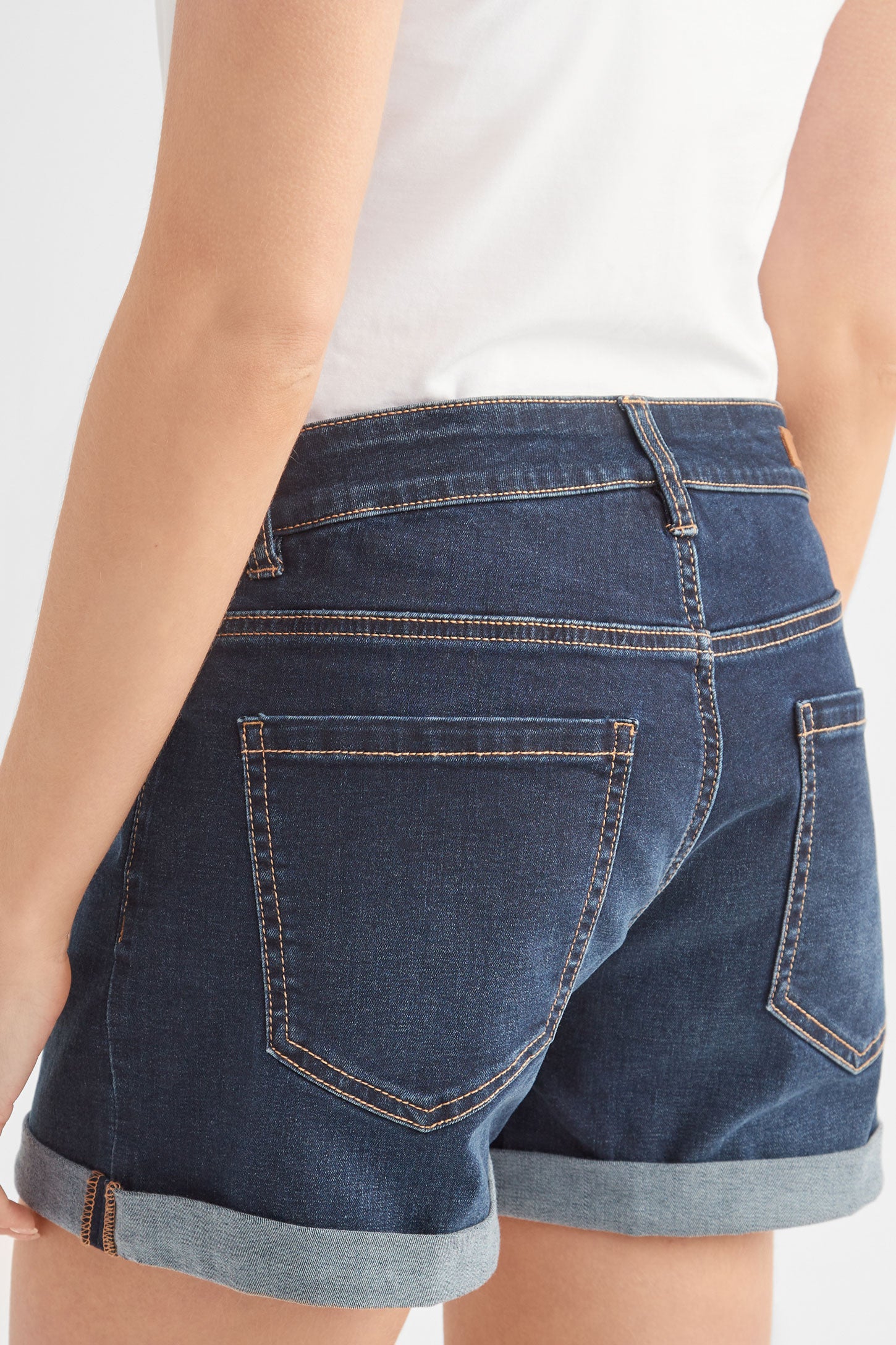 Short 5 poches en jean - Femme && DENIM FONCE