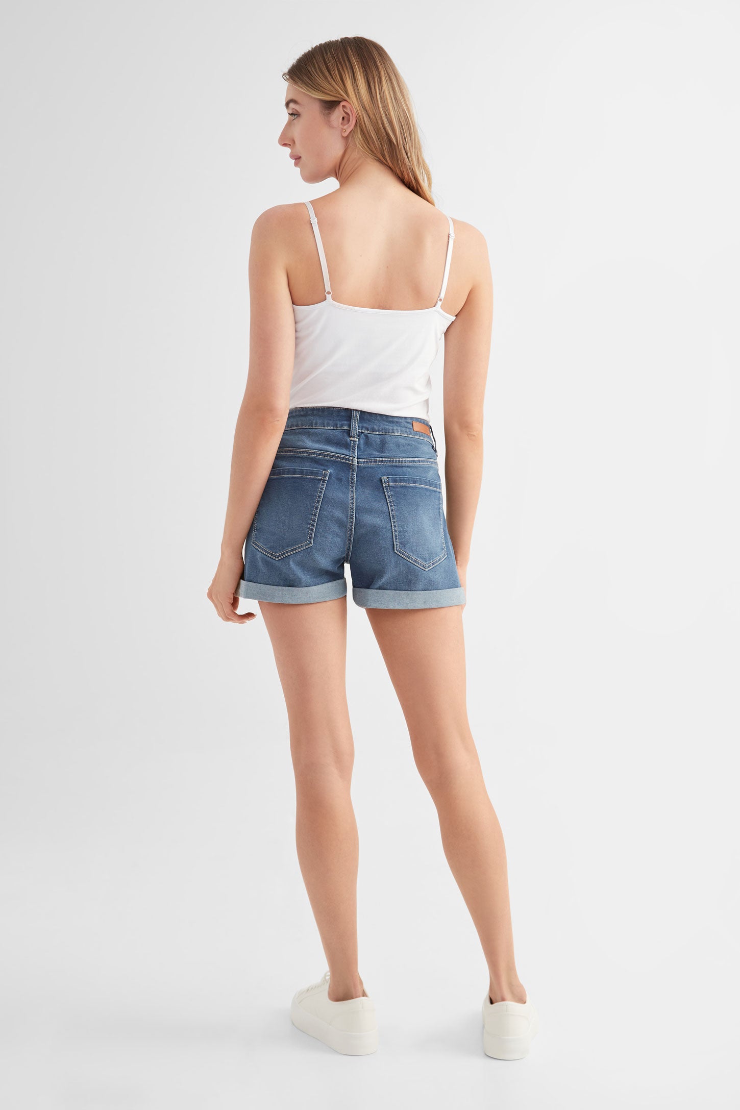 Short 5 poches en jean - Femme && DENIM MOYEN
