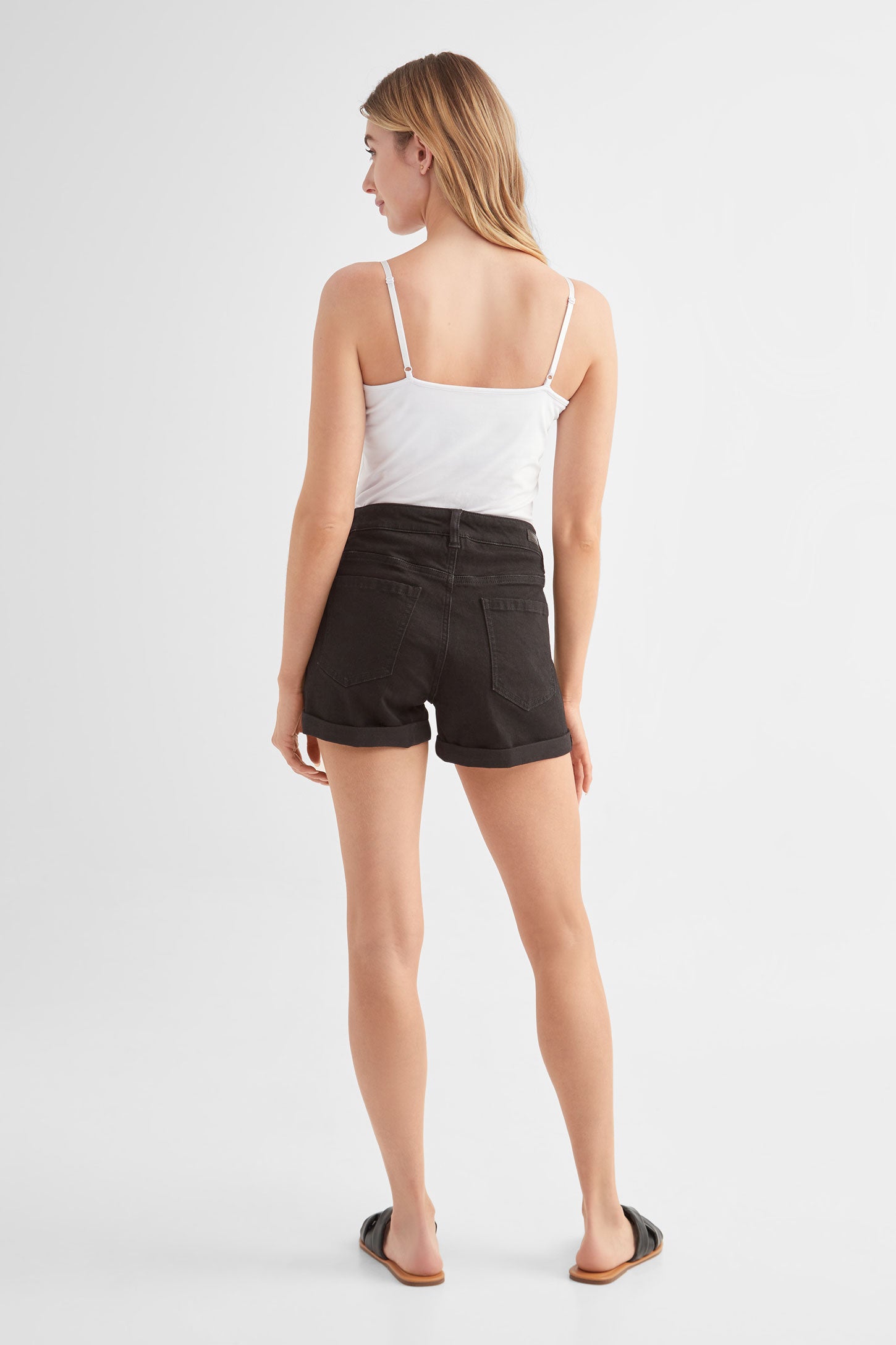 Short 5 poches en jean - Femme && DENIM NOIR