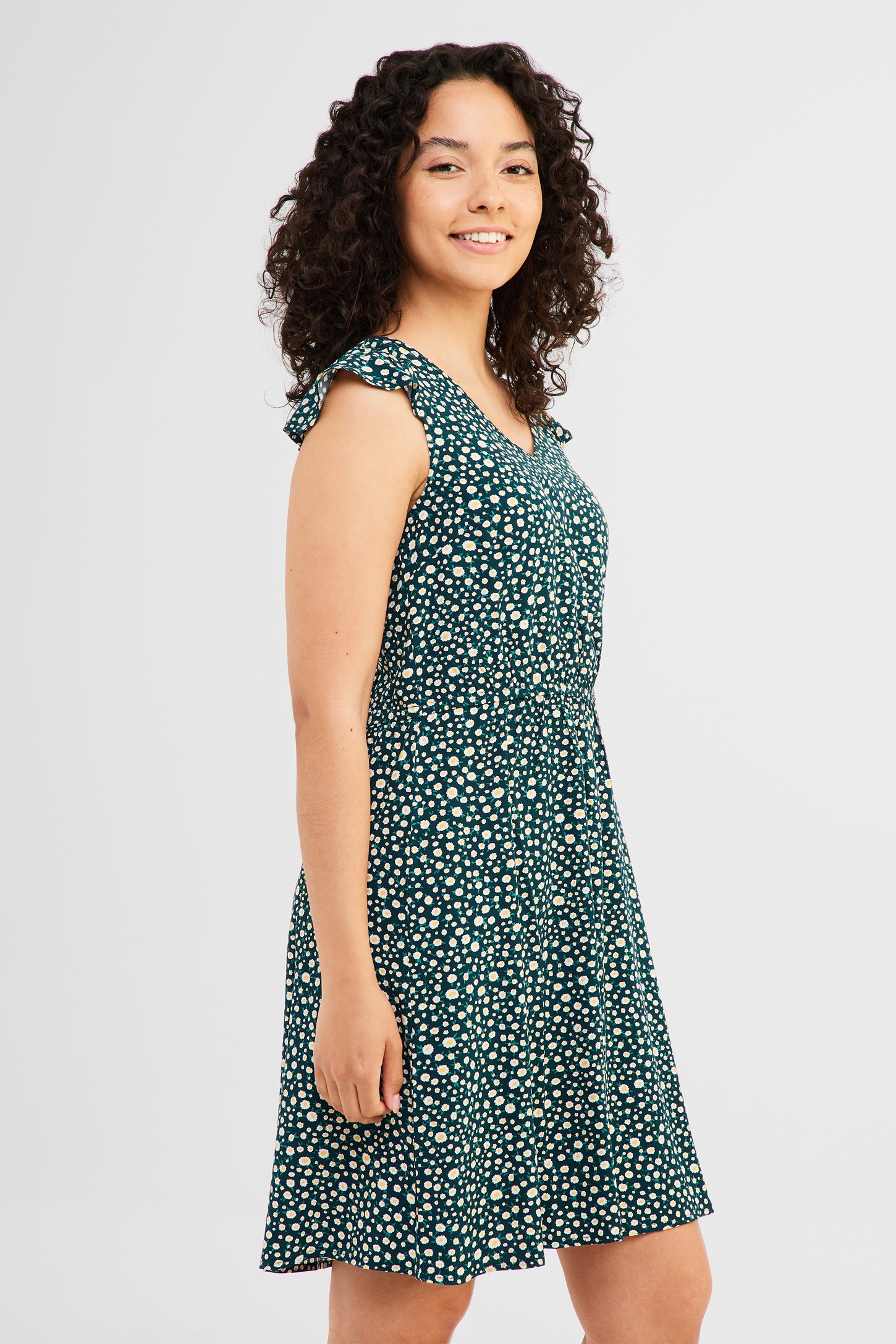 Robe semi-ajustée imprimée en Challis - Femme && MARIN/MULTI