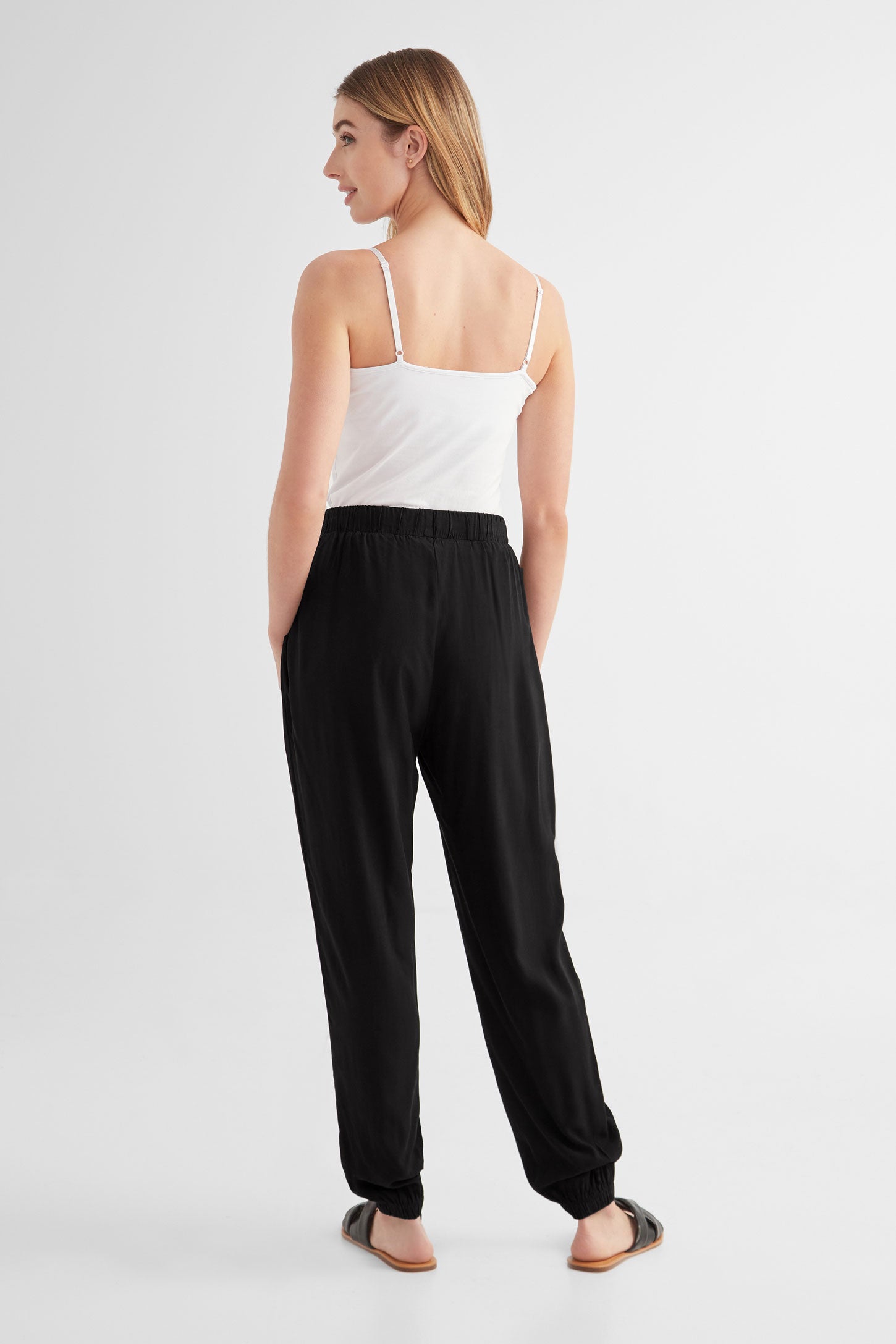 Pantalon jogger en Challis - Femme && NOIR