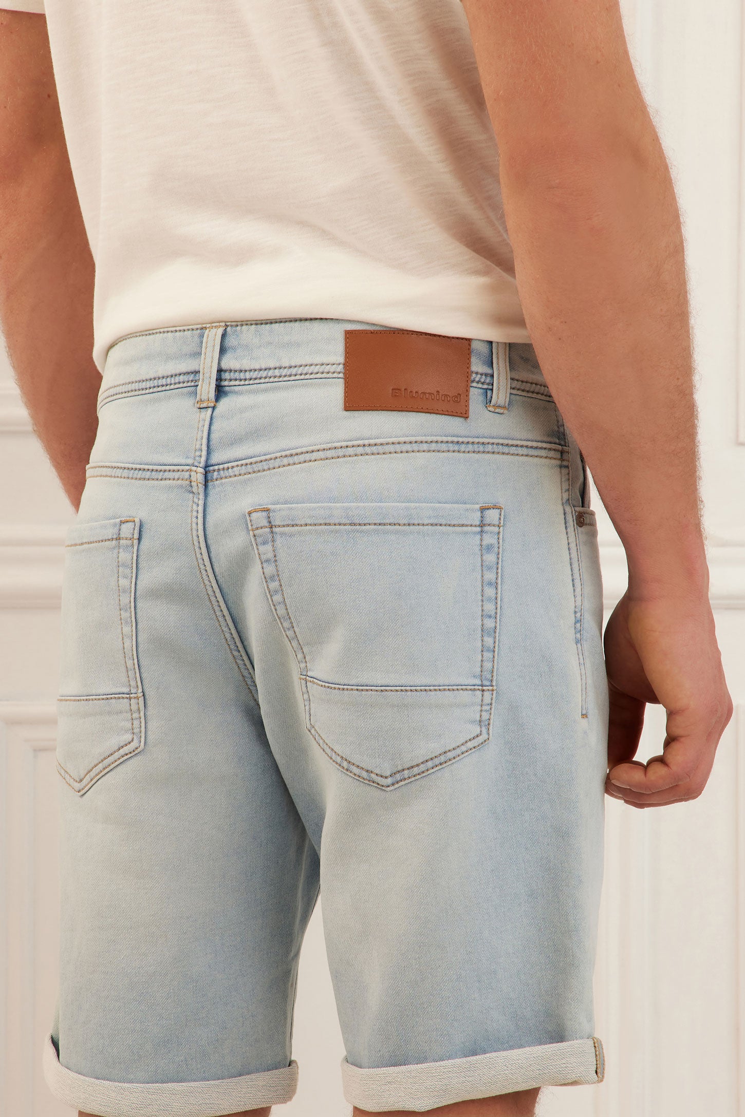 Short 5 poches en jeans - Homme && DENIM PALE