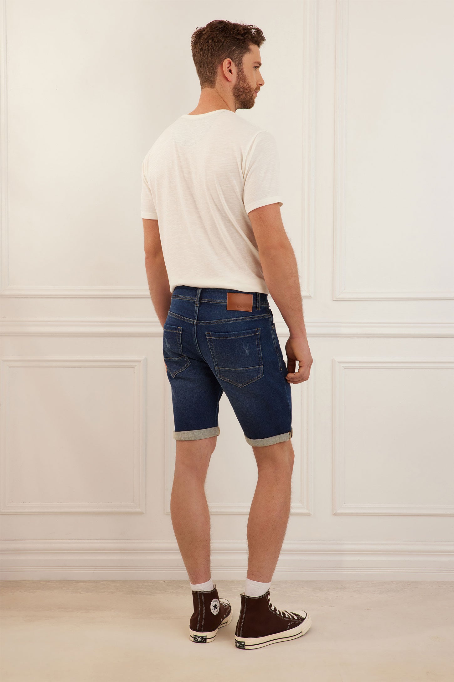 Short 5 poches en jeans - Homme && DENIM FONCE