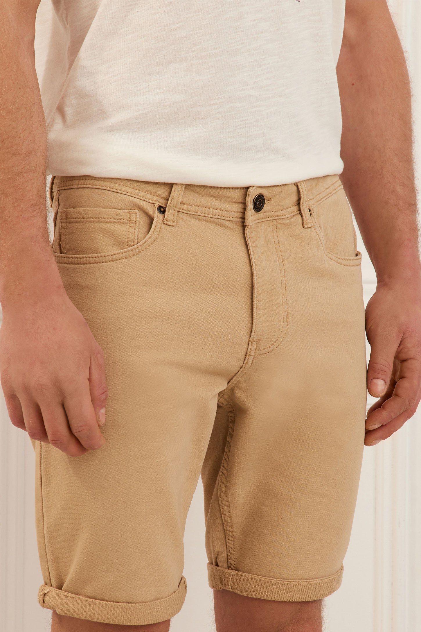 5-pocket shorts in French cotton twill - Men