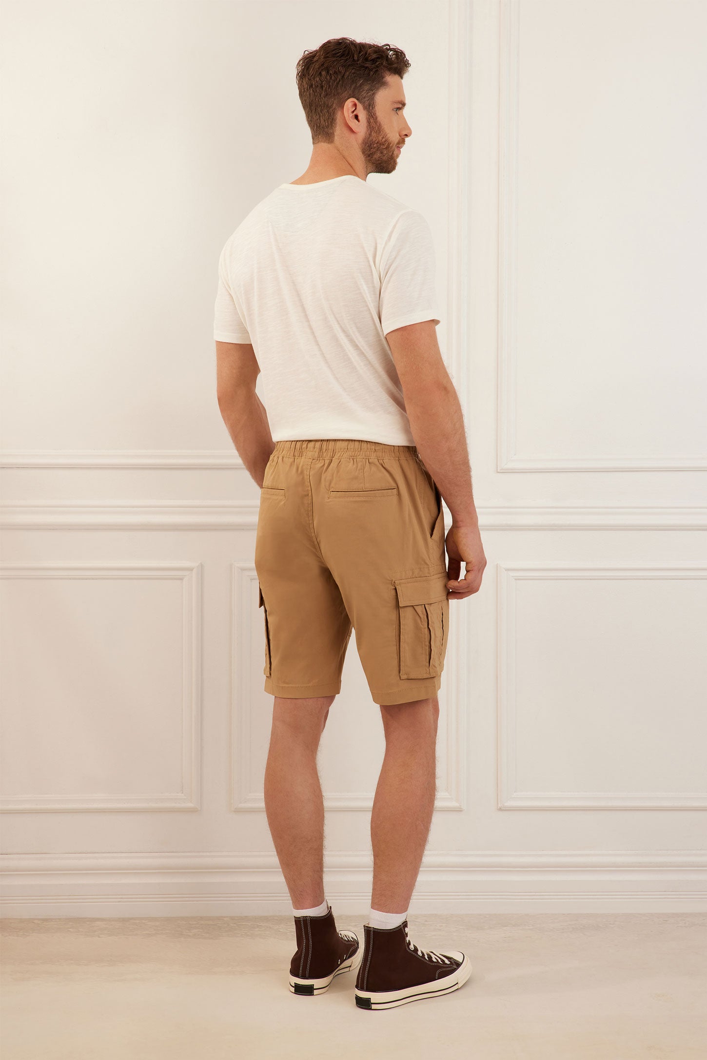 Bermuda cargo en popeline - Homme && BEIGE