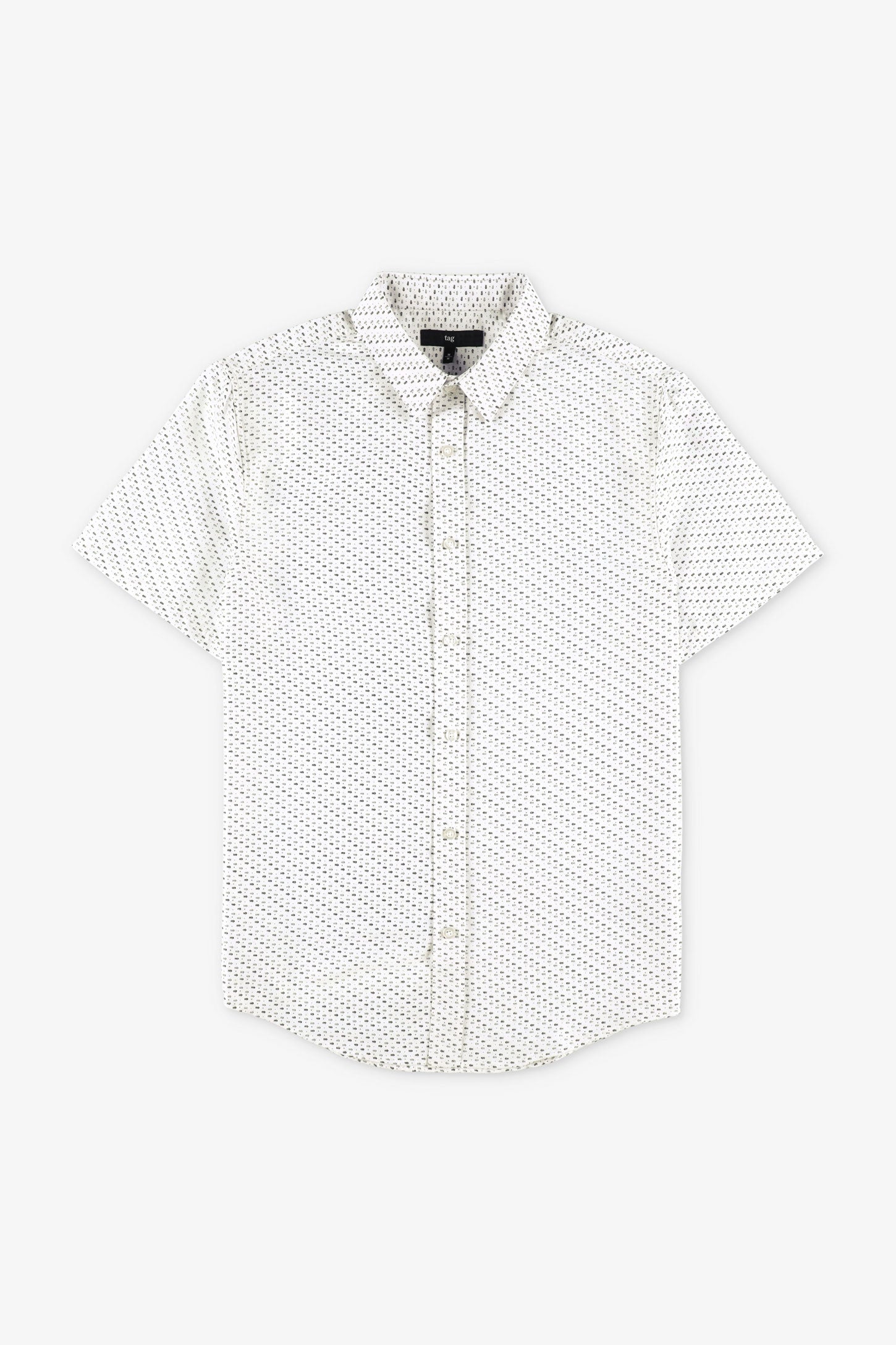 Prix pop, Chemise manches courtes en coton imprimée - Homme && BLANC