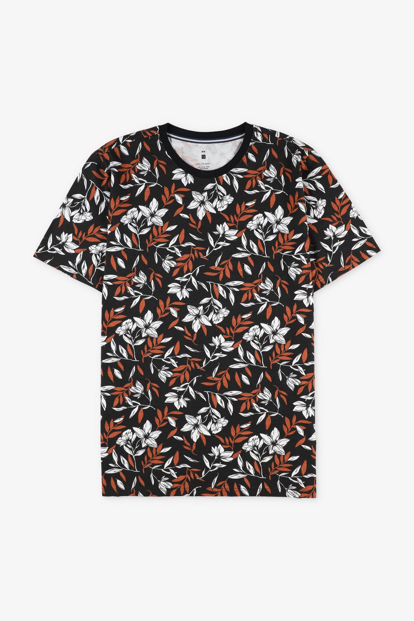 T-shirt imprimé en coton, 2/30$ - Homme && NOIR