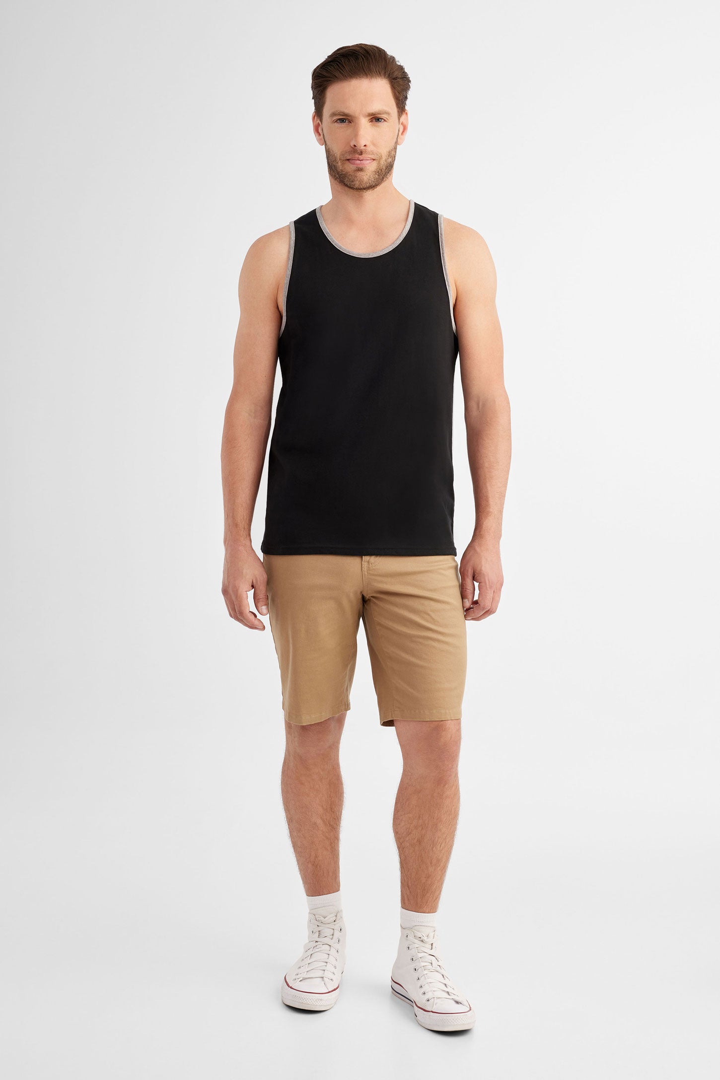 Duos futés, Camisole Ringer en coton, 2/30$ - Homme && NOIR