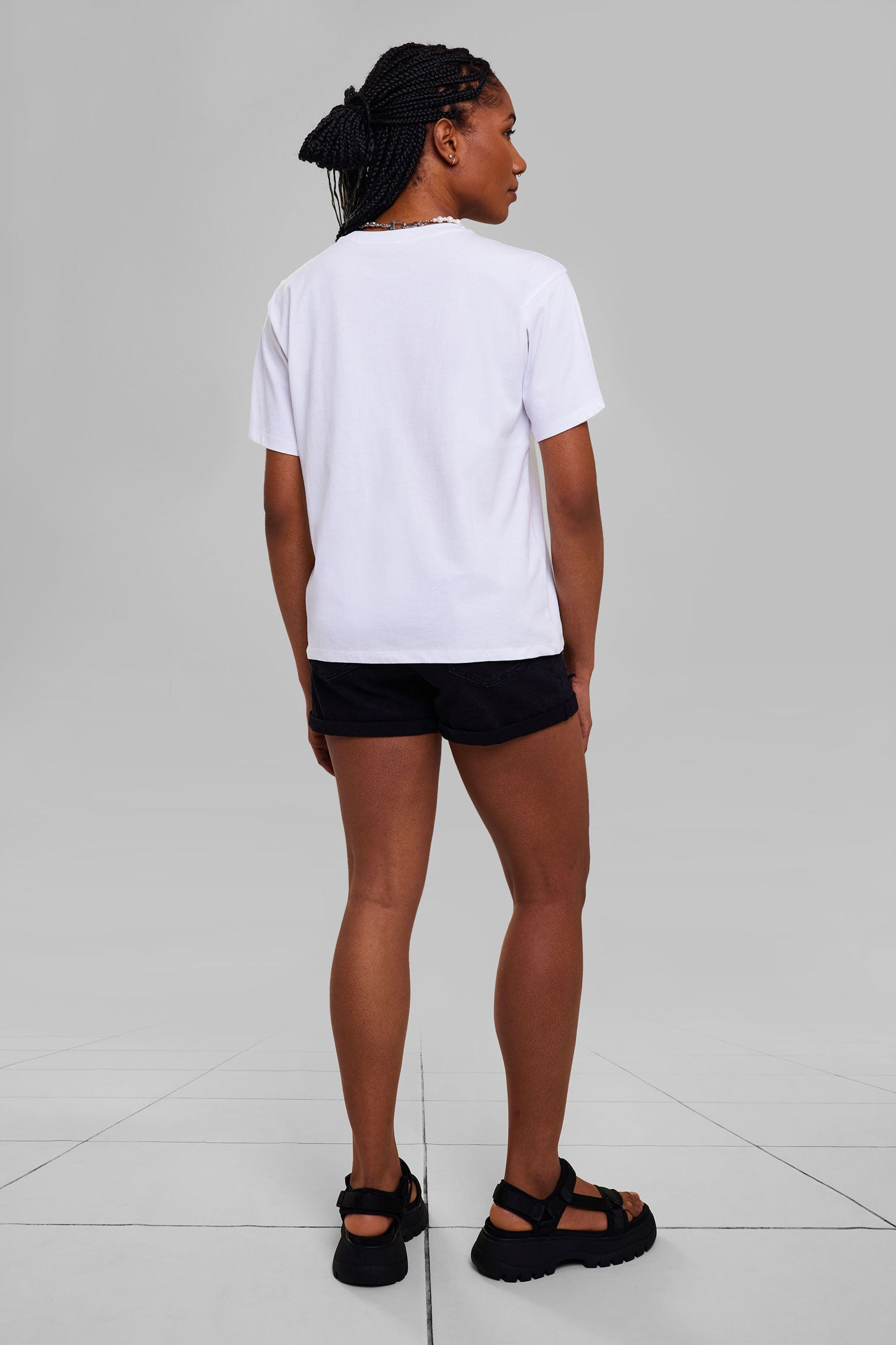 T-shirt coupe surdimensionnée en coton - Femme && BLANC
