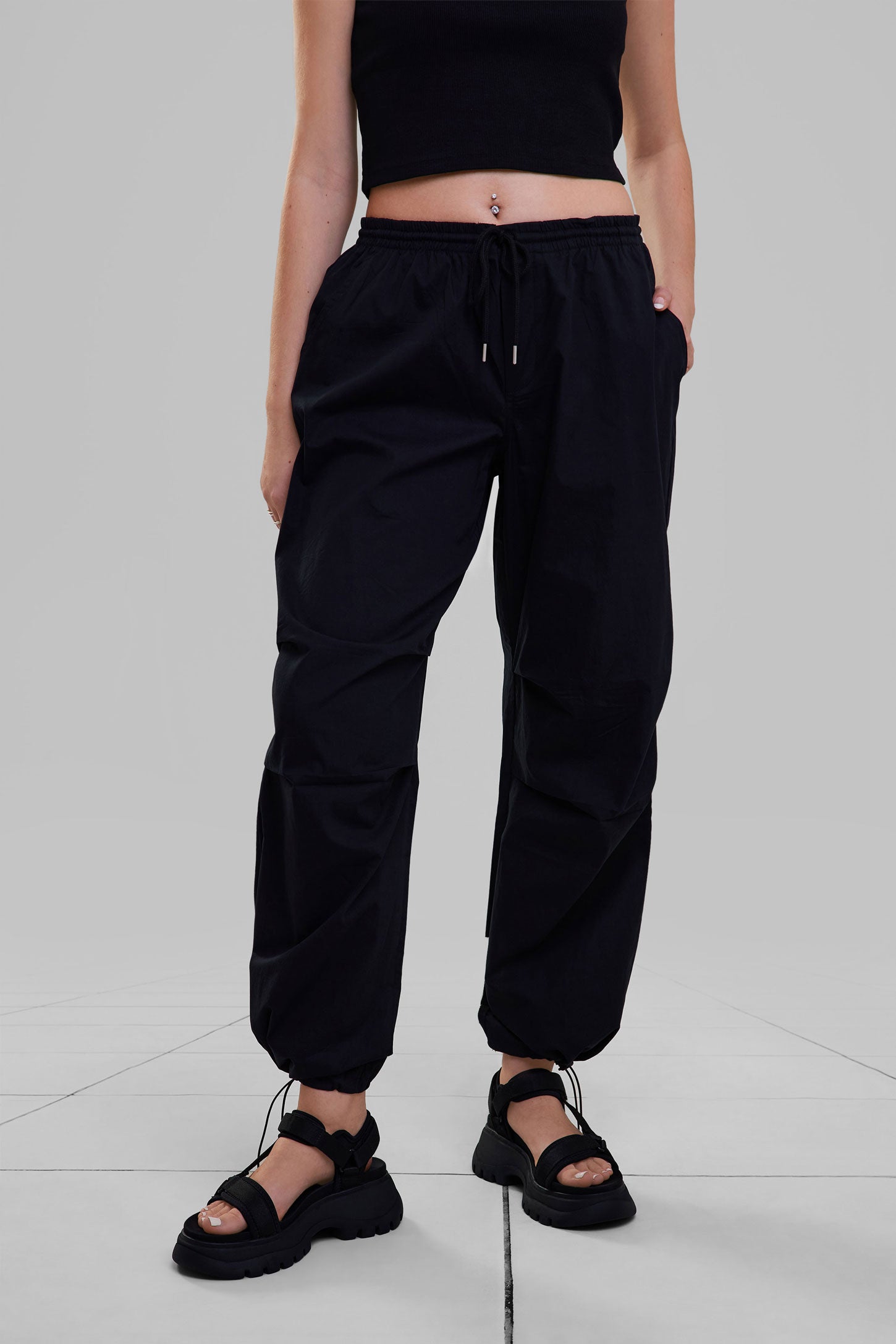 Pantalon parachute - Femme && NOIR