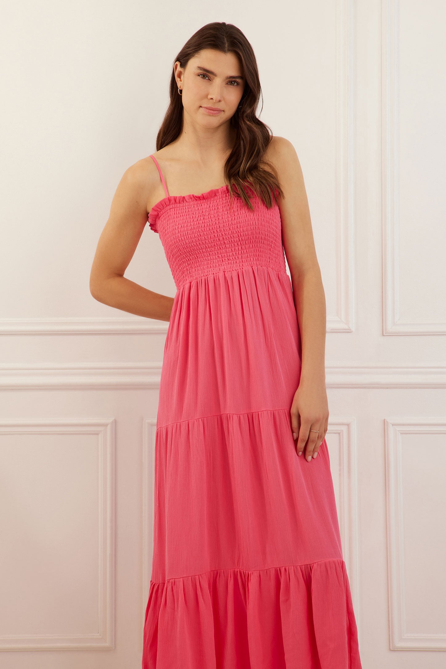 Robe longue volants étagés - Femme && ROSE