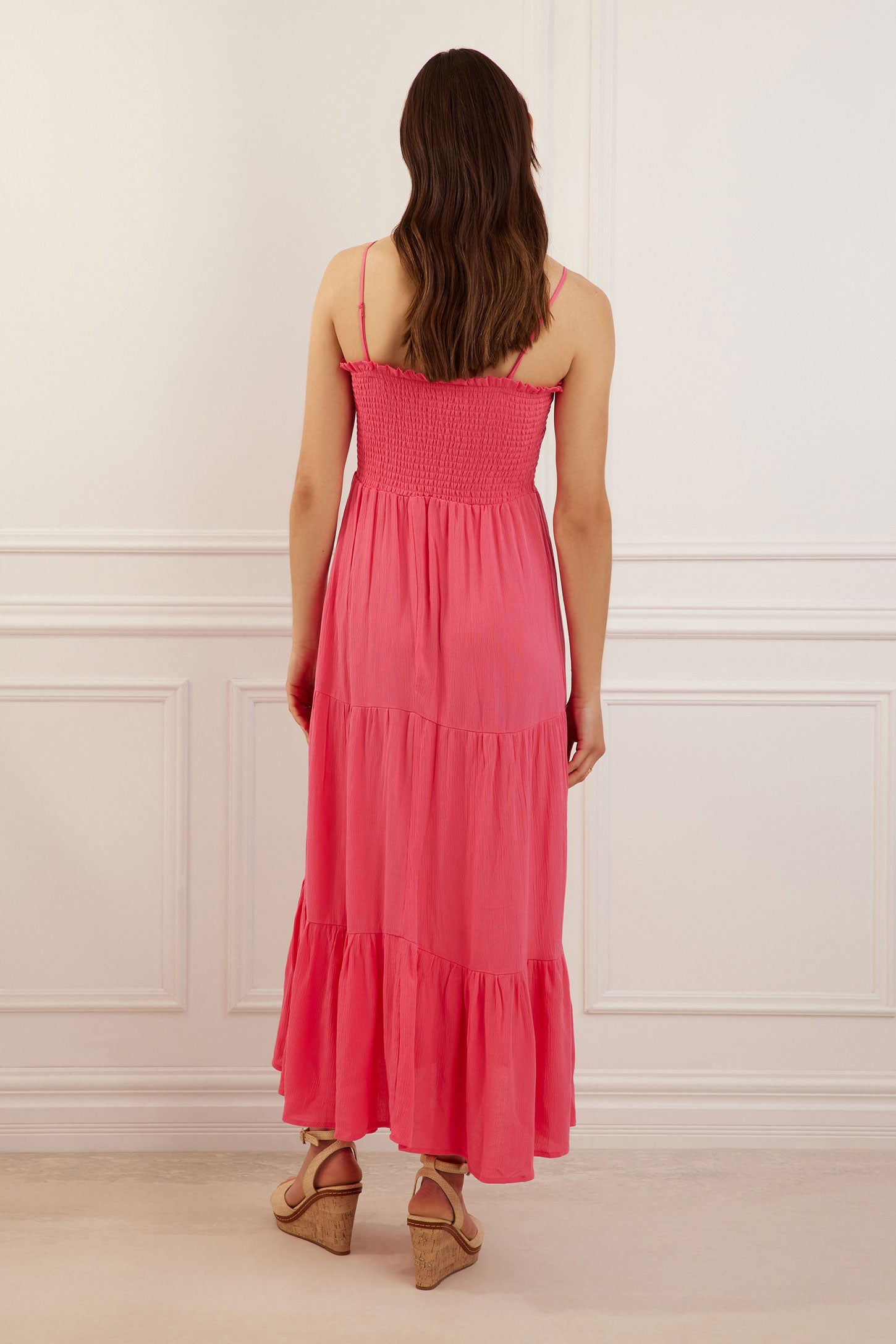 Robe longue volants étagés - Femme && ROSE