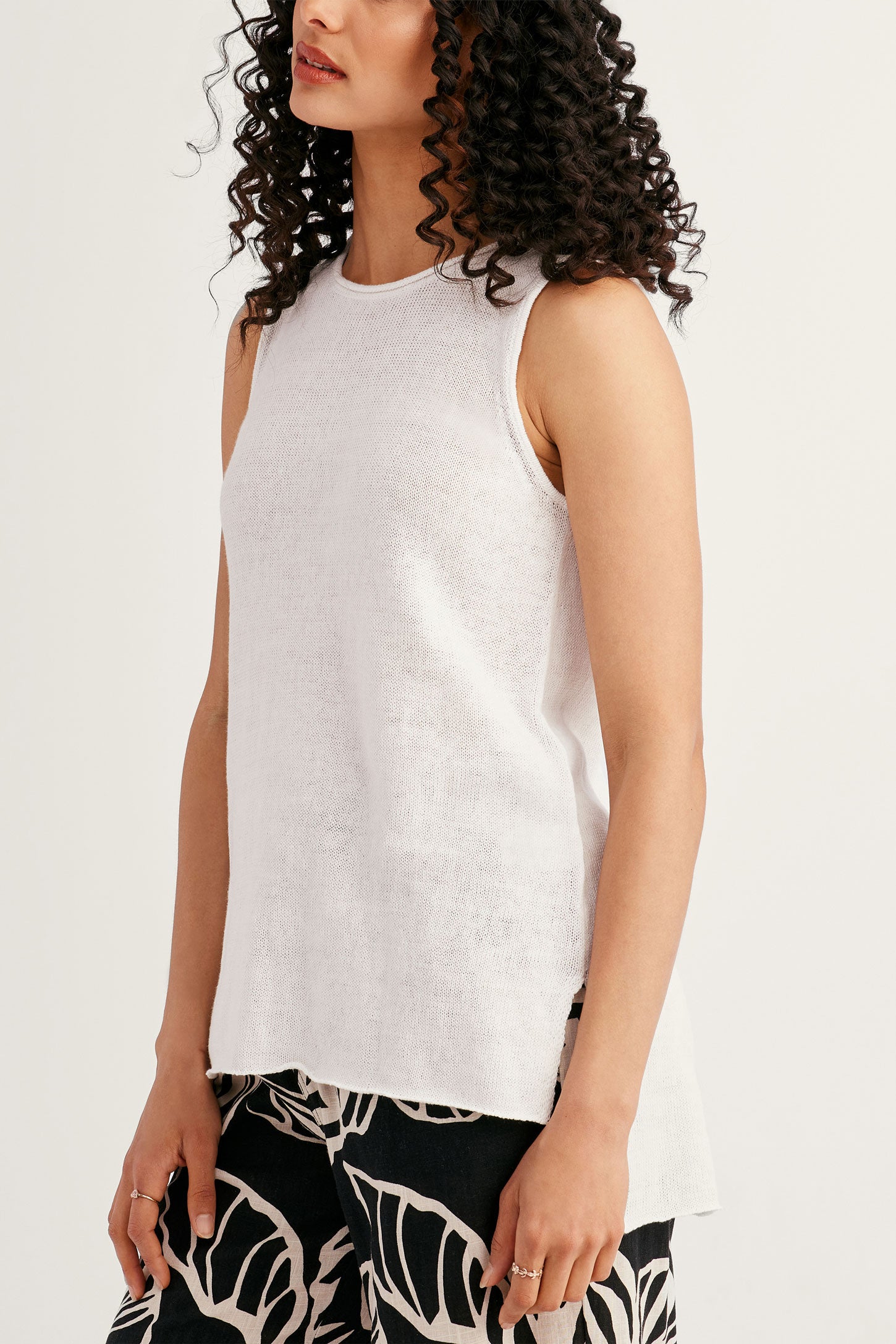 Camisole lin et coton - Femme && BLANC