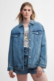 Veste en jeans surdimensionnée - Femme && DENIM PALE