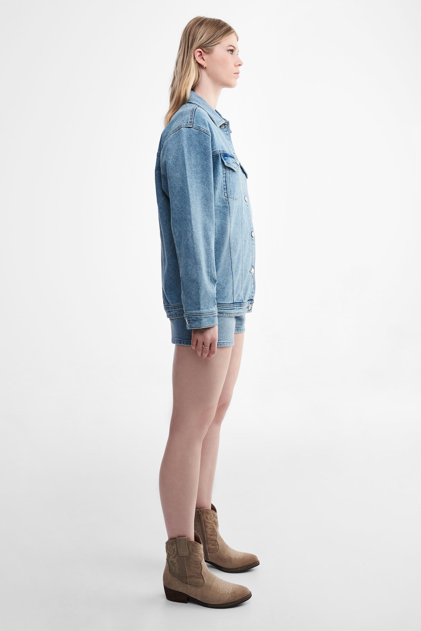 Veste en jeans surdimensionnée - Femme && DENIM PALE