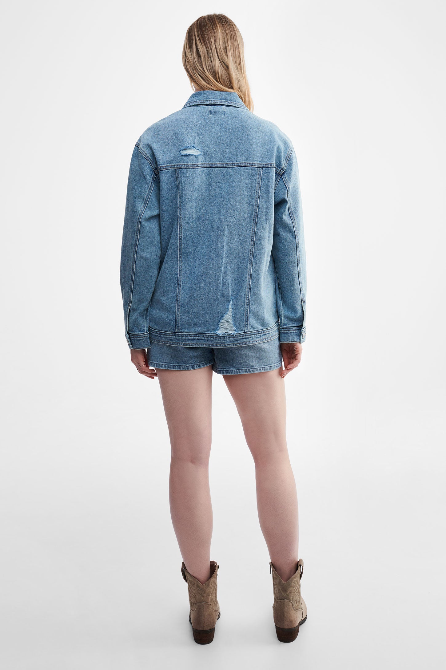 Veste en jeans surdimensionnée - Femme && DENIM PALE