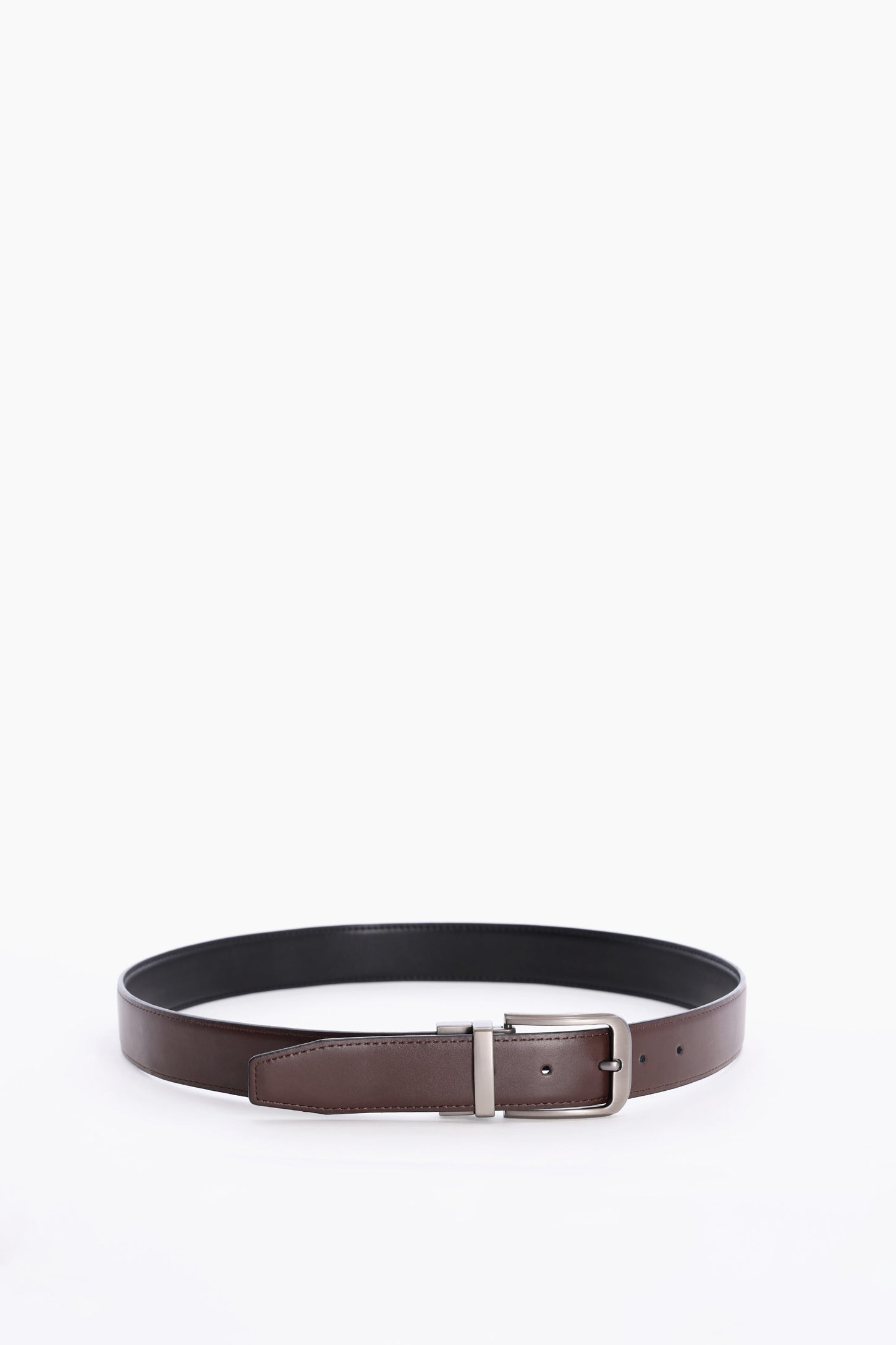 Ceinture réversible 2-en-1 en cuir - Homme && NOIR/BRUN