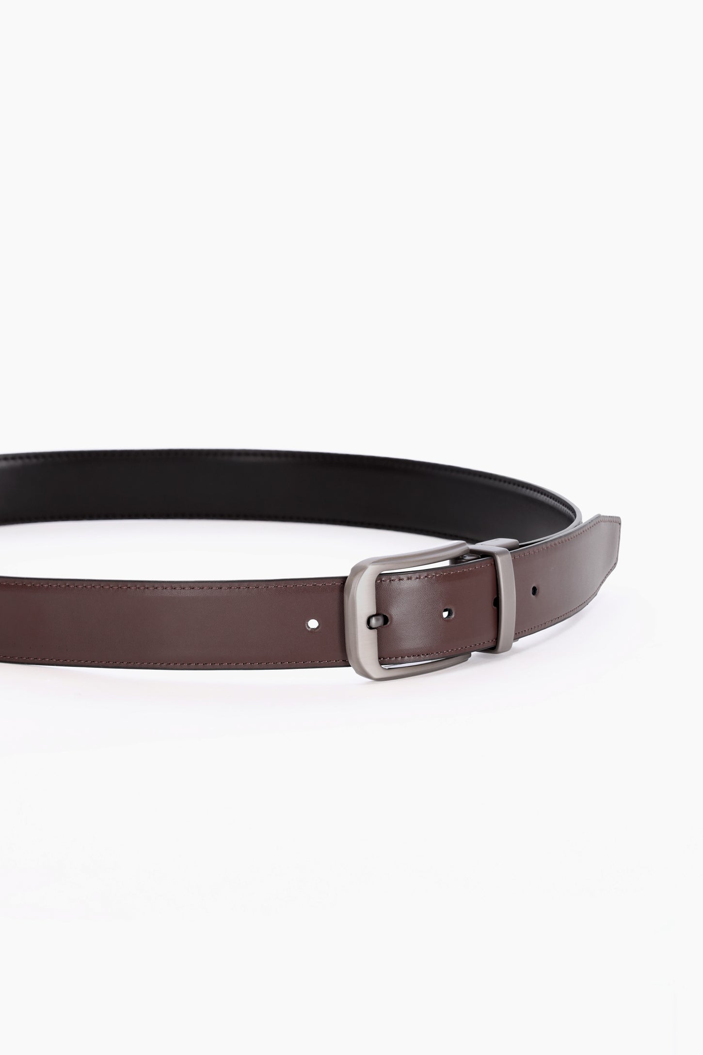 Ceinture réversible 2-en-1 en cuir - Homme && NOIR/BRUN