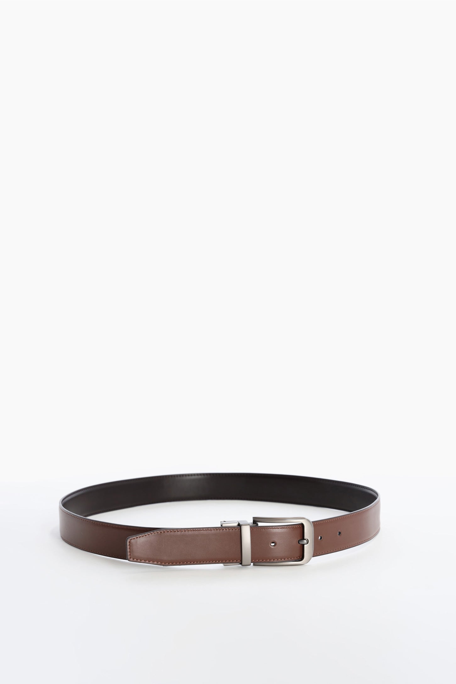 Ceinture réversible 2-en-1 en cuir - Homme && BRUN/COGNAC