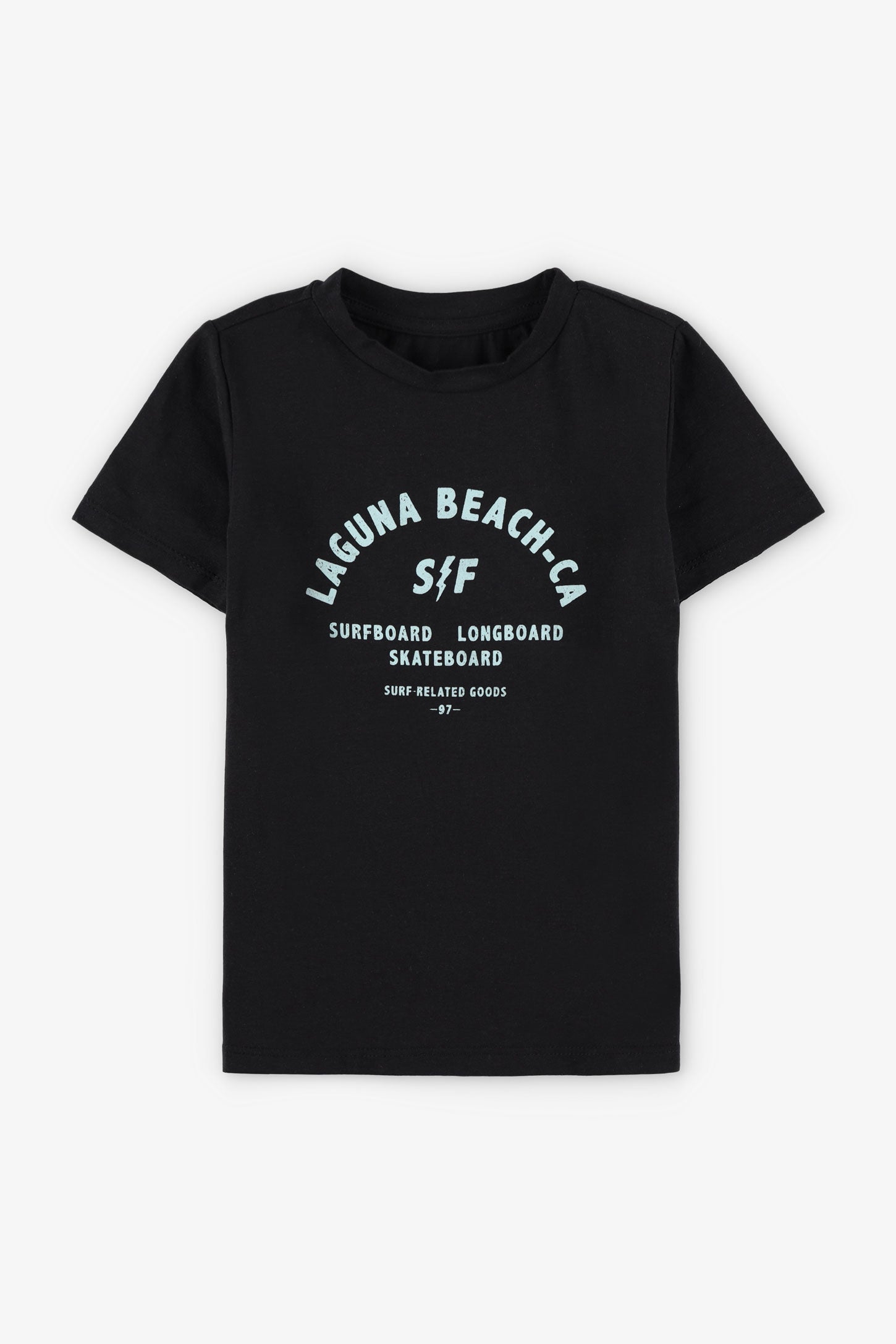 T-shirt imprimé en coton, 2/20$ - Enfant garçon && NOIR