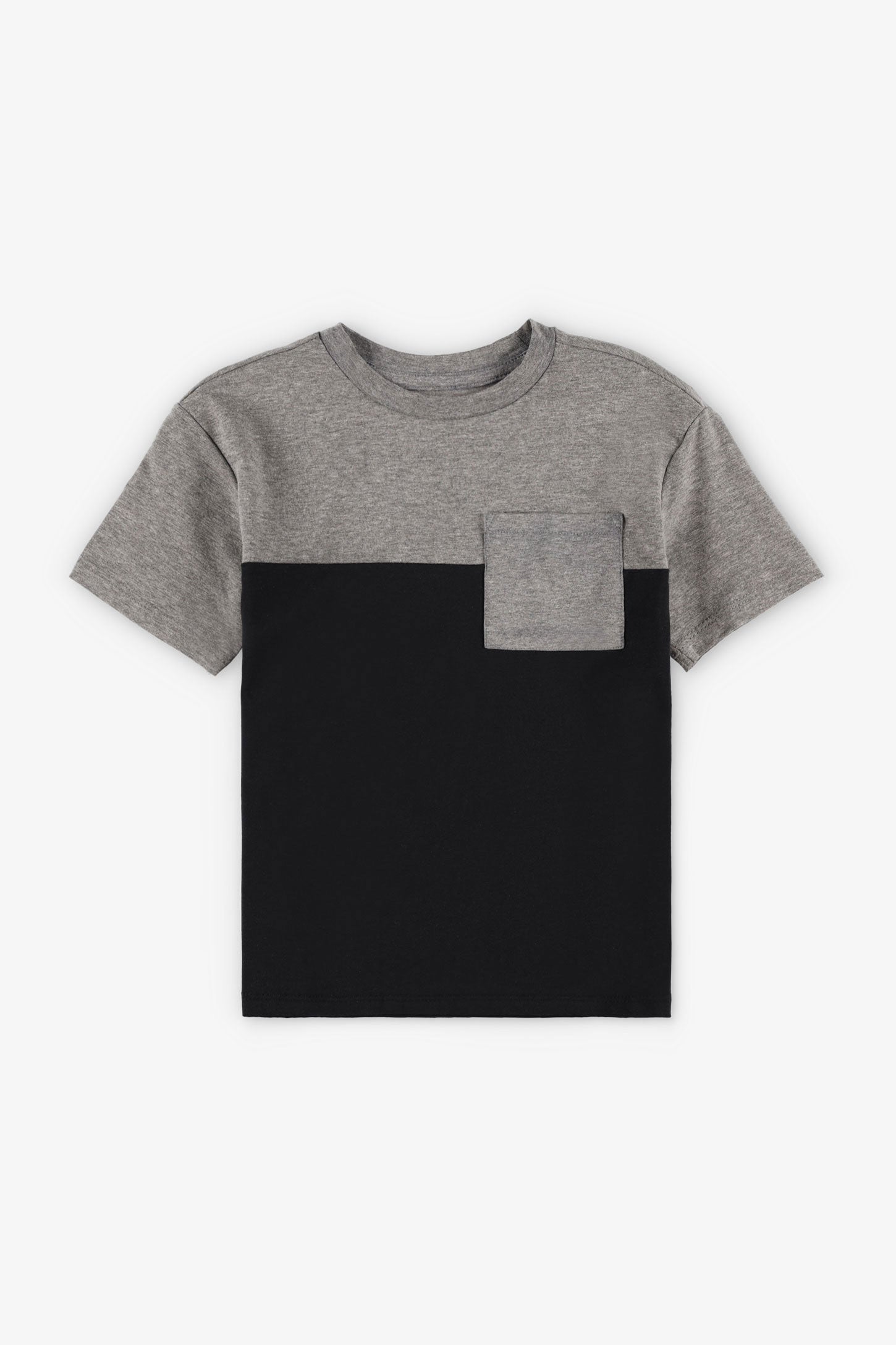 T-shirt à poche en coton, 2/20$ - Enfant garçon && NOIR