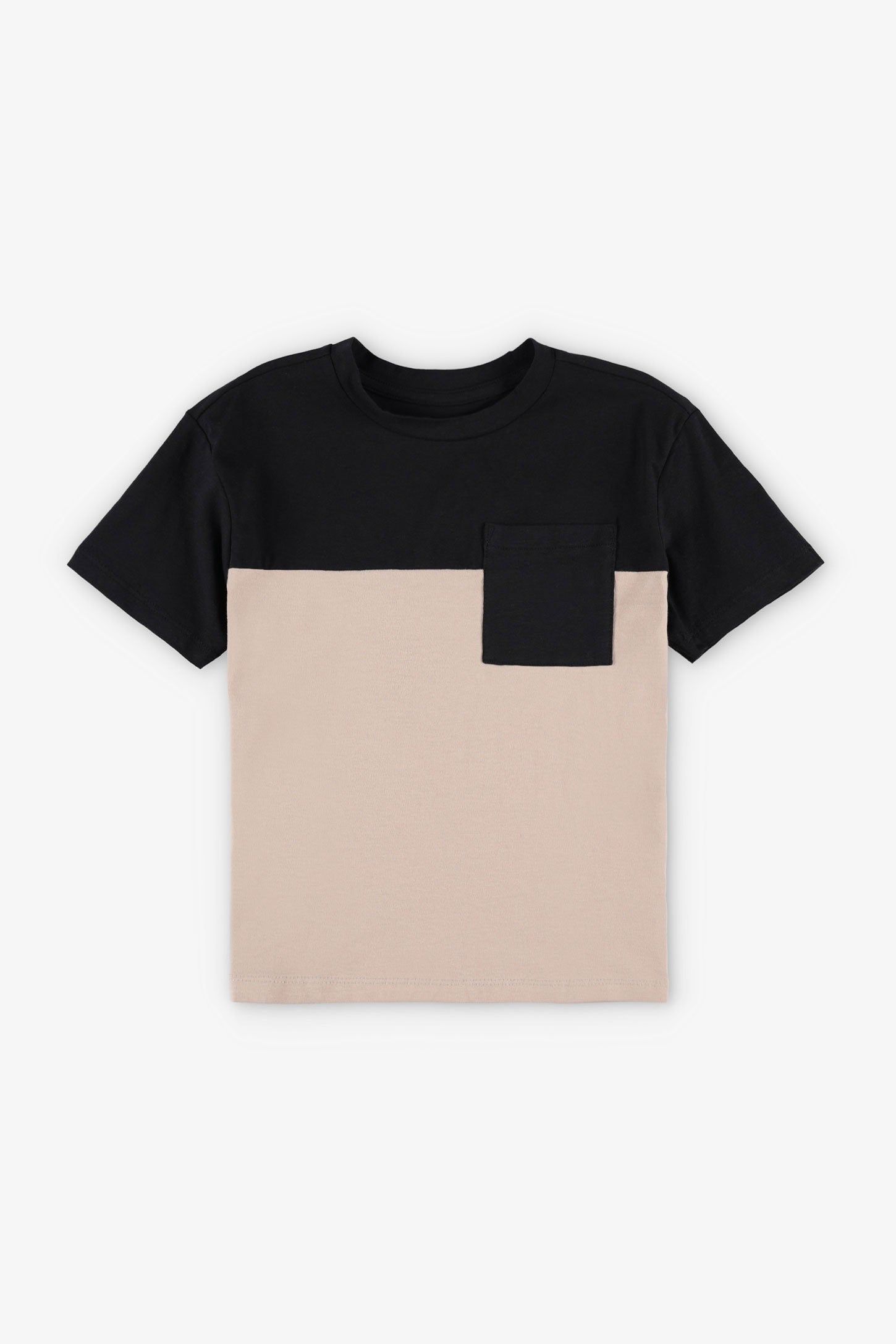 T-shirt à poche en coton, 2/20$ - Enfant garçon && TAUPE