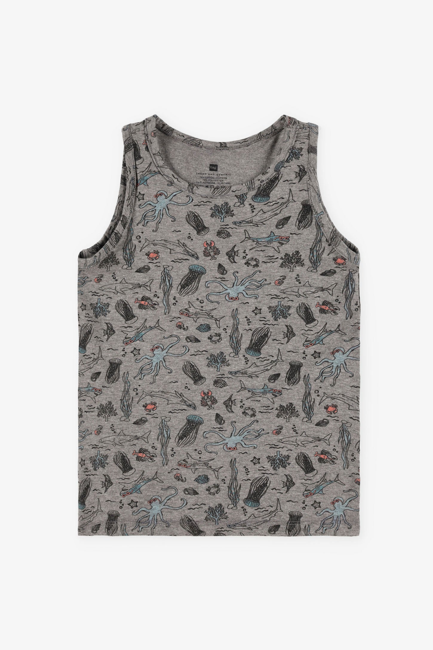 Camisole imprimée en coton, 2/20$ - Enfant garçon && GRIS MULTI