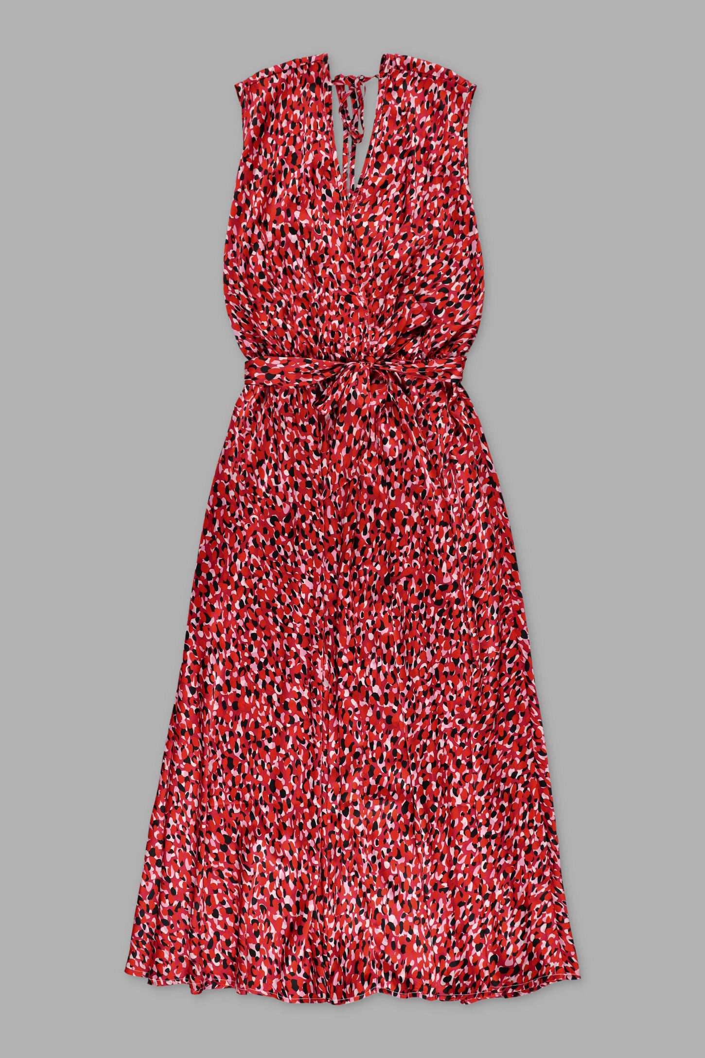 Robe longue cache-coeur - Femme && ROUGE