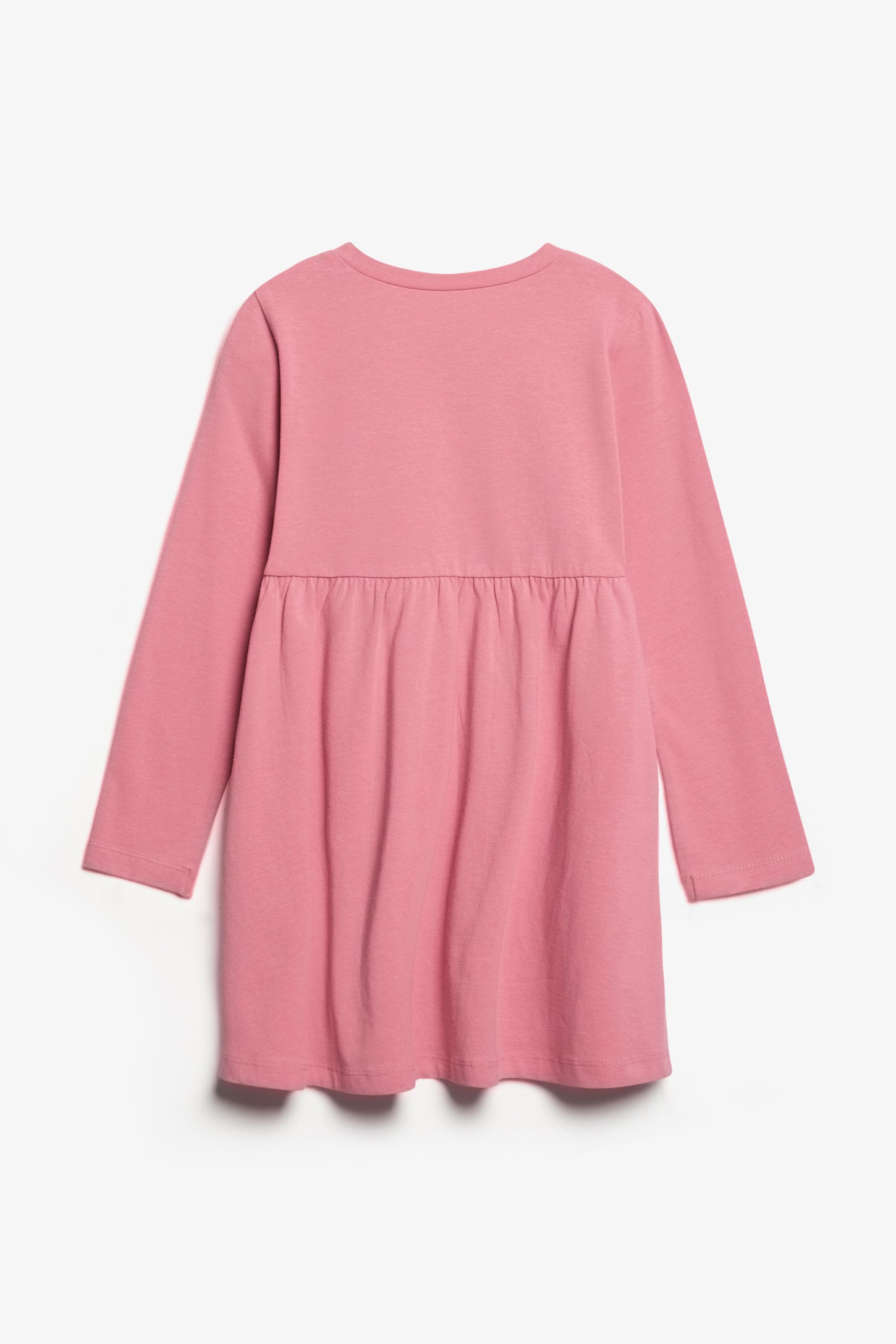 Robe manches longue en coton - Enfant fille && ROSE