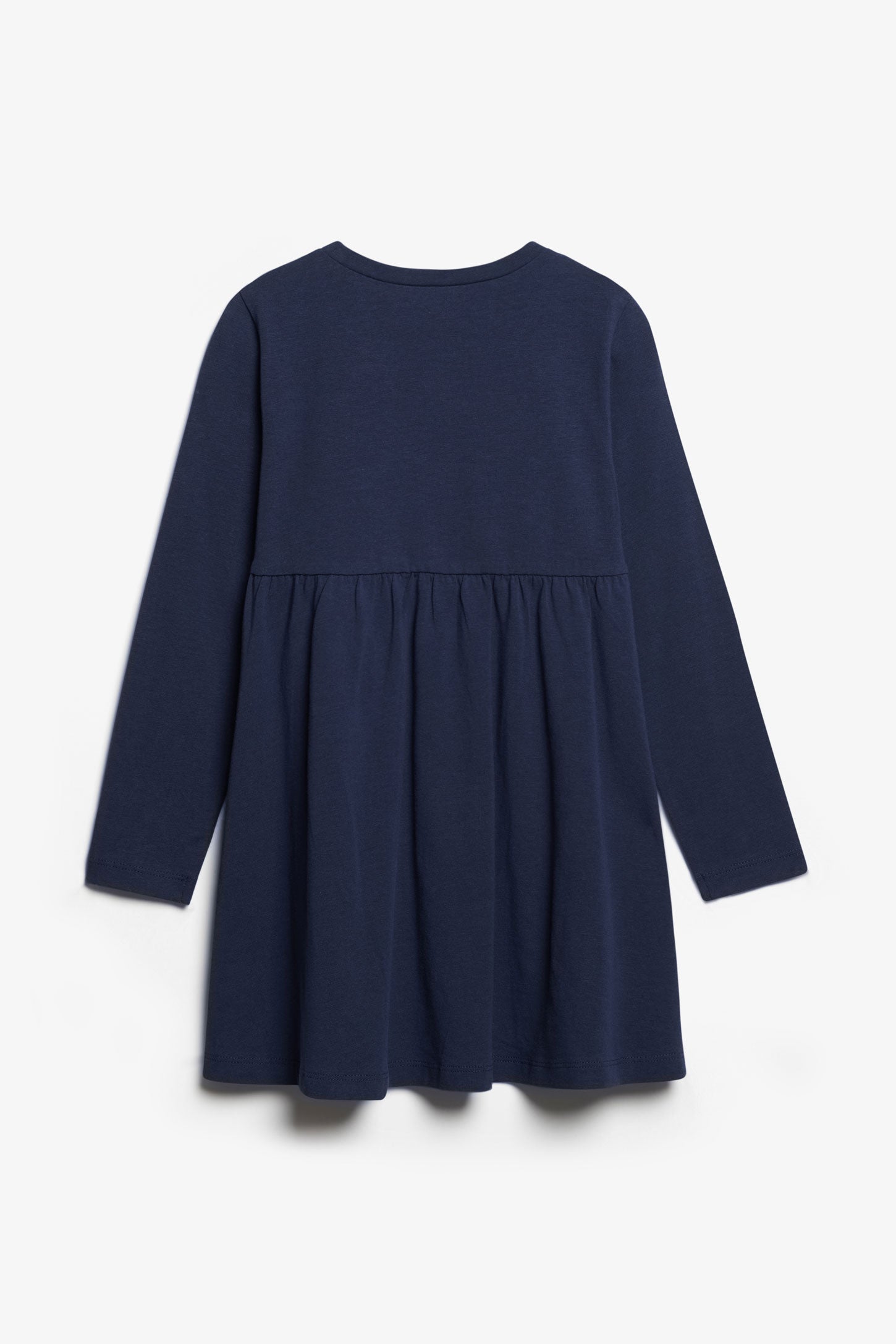 Robe manches longue en coton - Enfant fille && BLEU MARINE