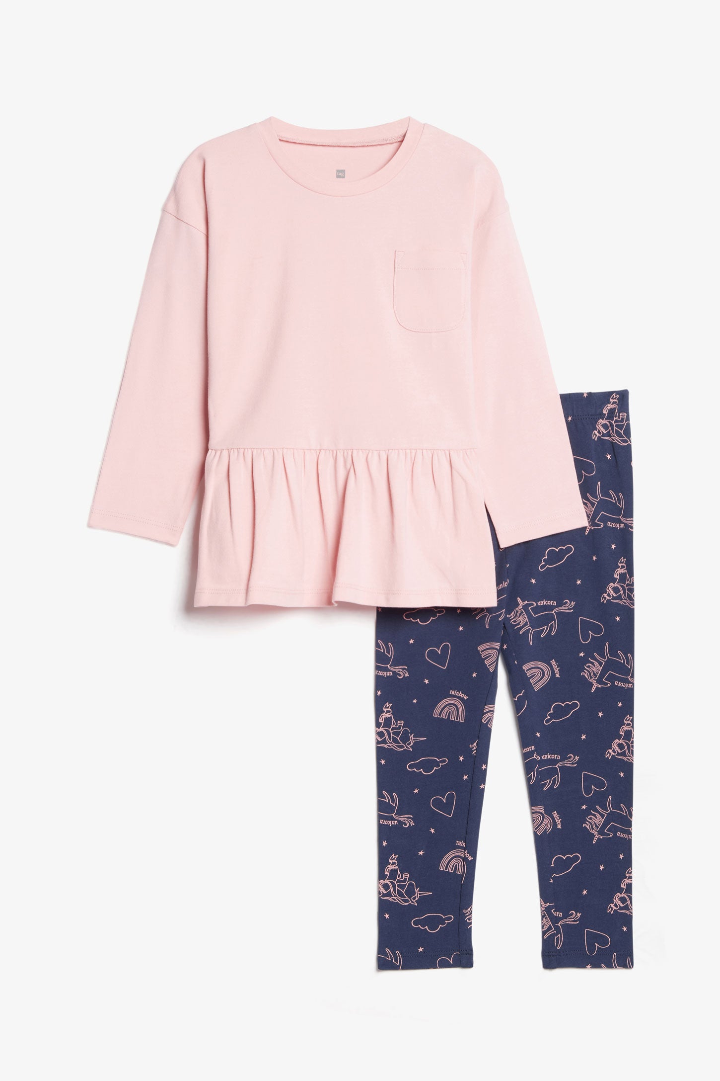 Ensemble 2-pièces chandail et legging, 2T-3T - Bébé fille && ROSE PALE