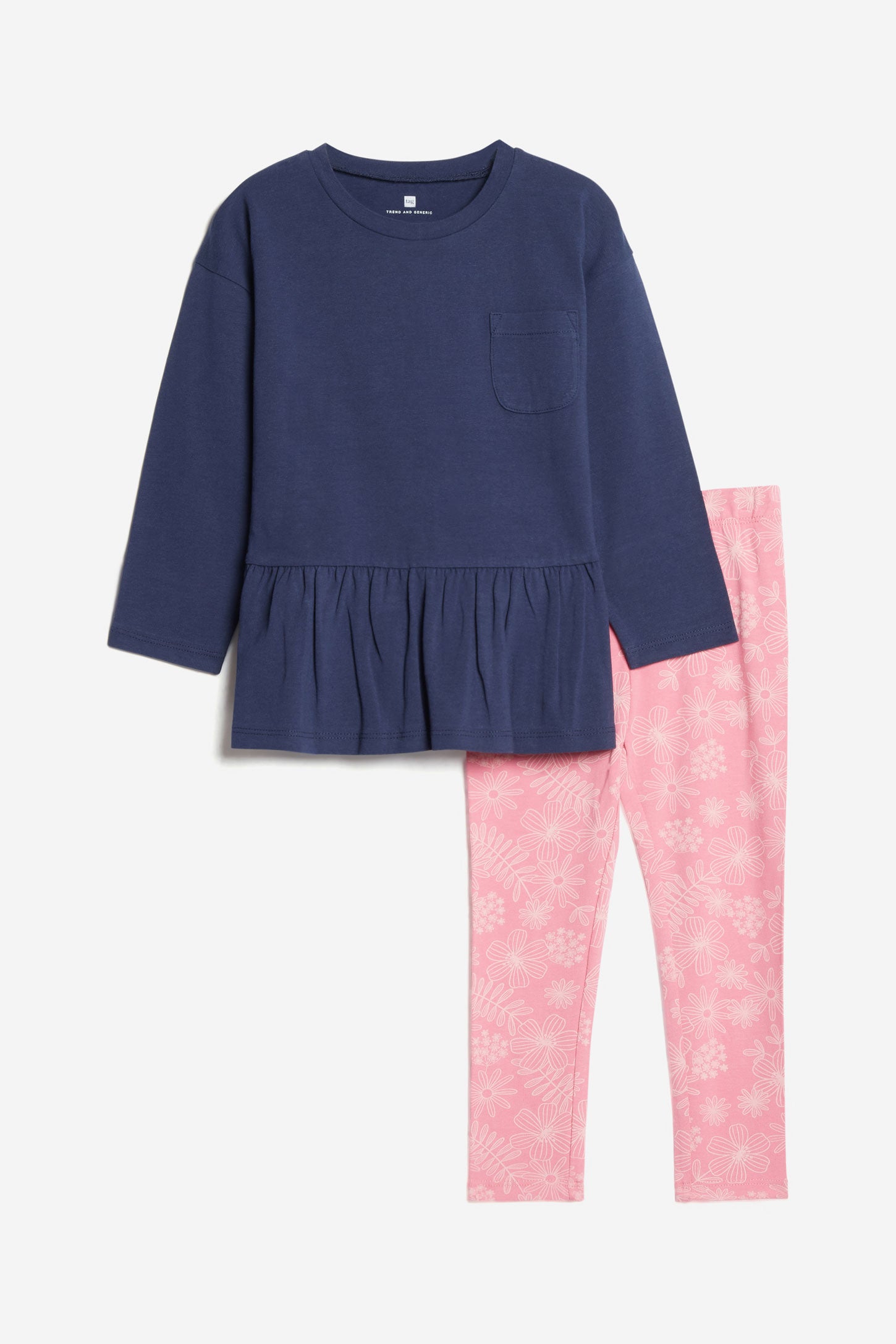 Ensemble 2-pièces chandail et legging, 2T-3T - Bébé fille && BLEU MARINE