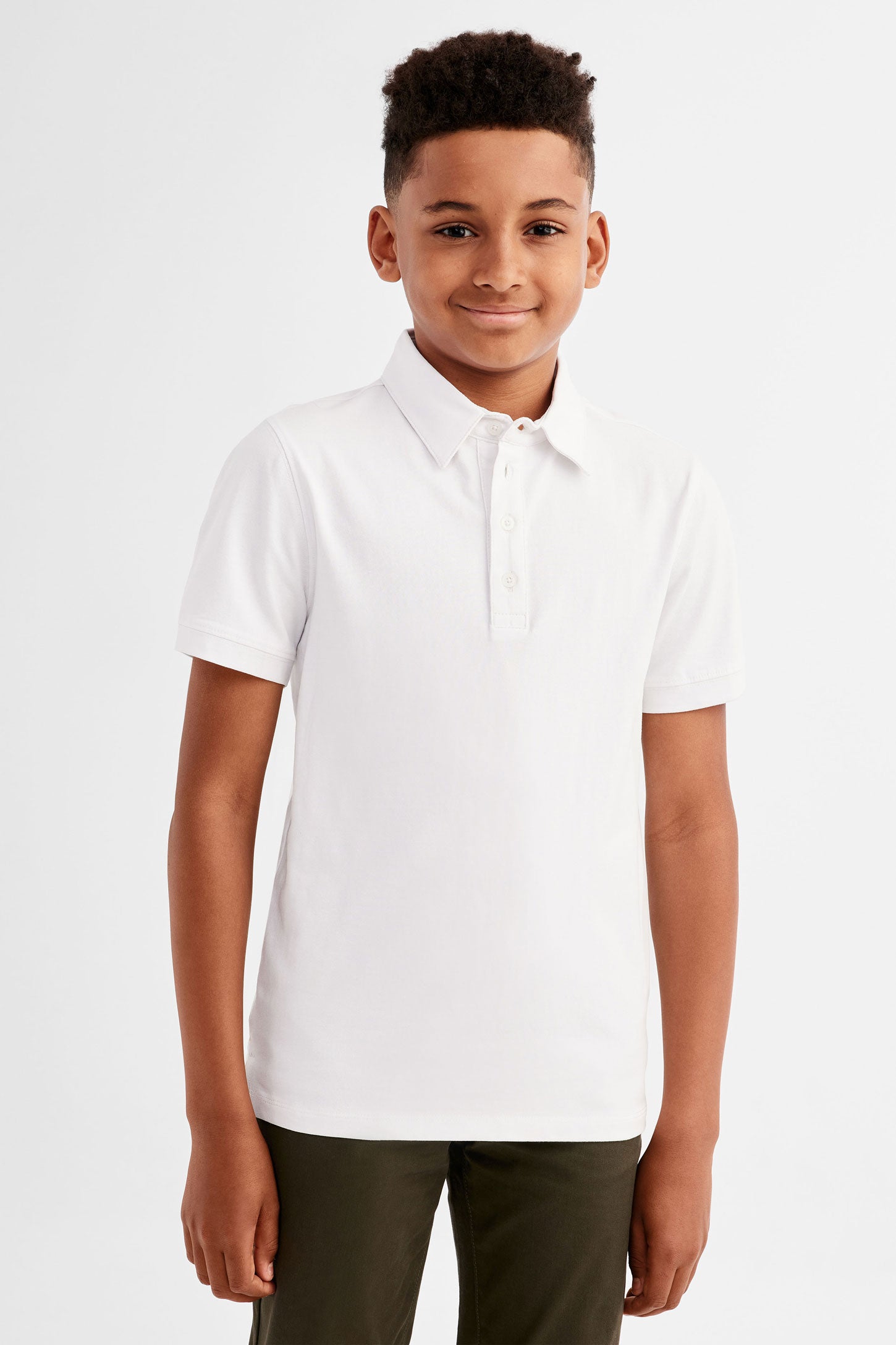 Boys white polo clearance top