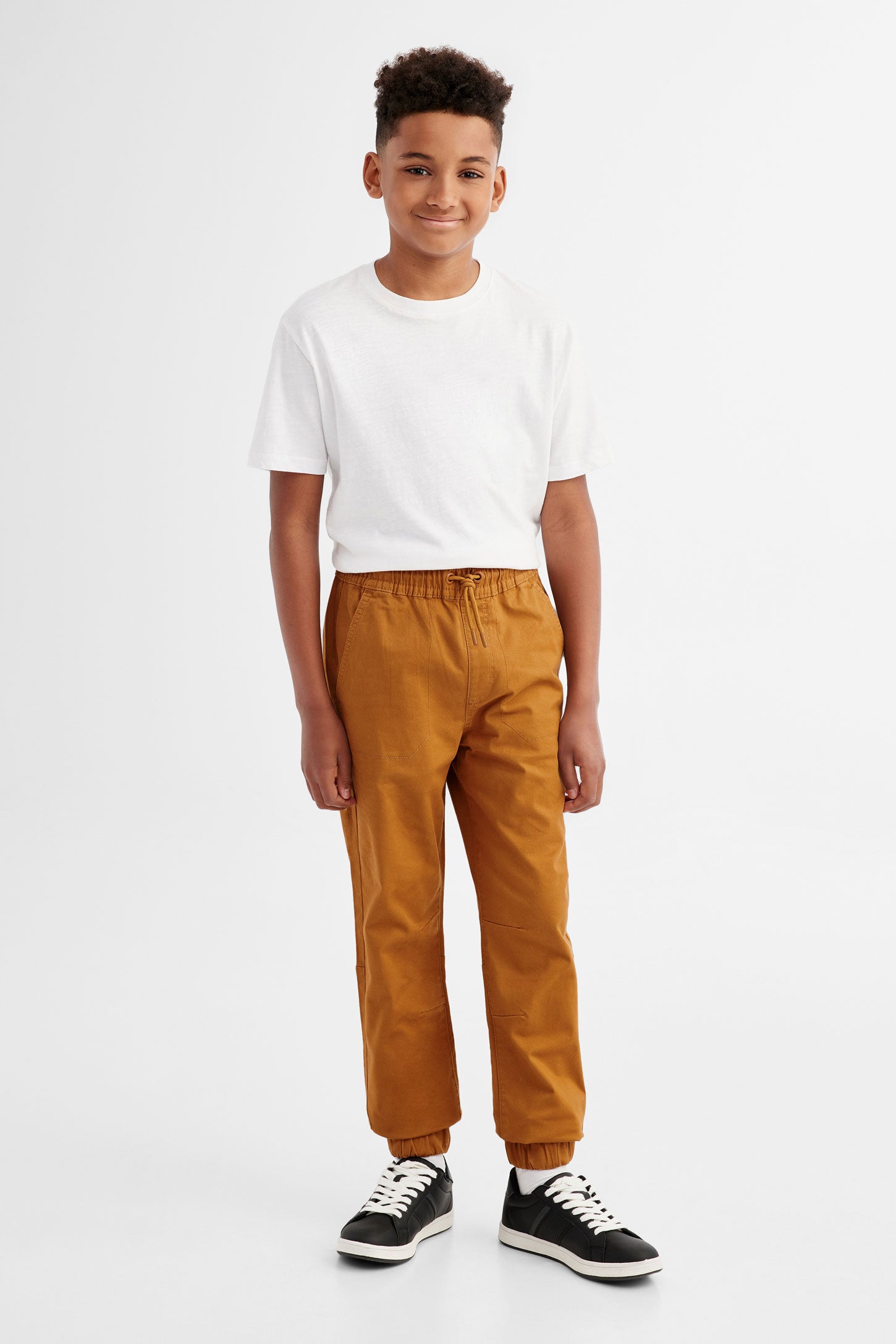 Pantalon jogger en twill, 2/50$ - Ado garçon && JAUNE