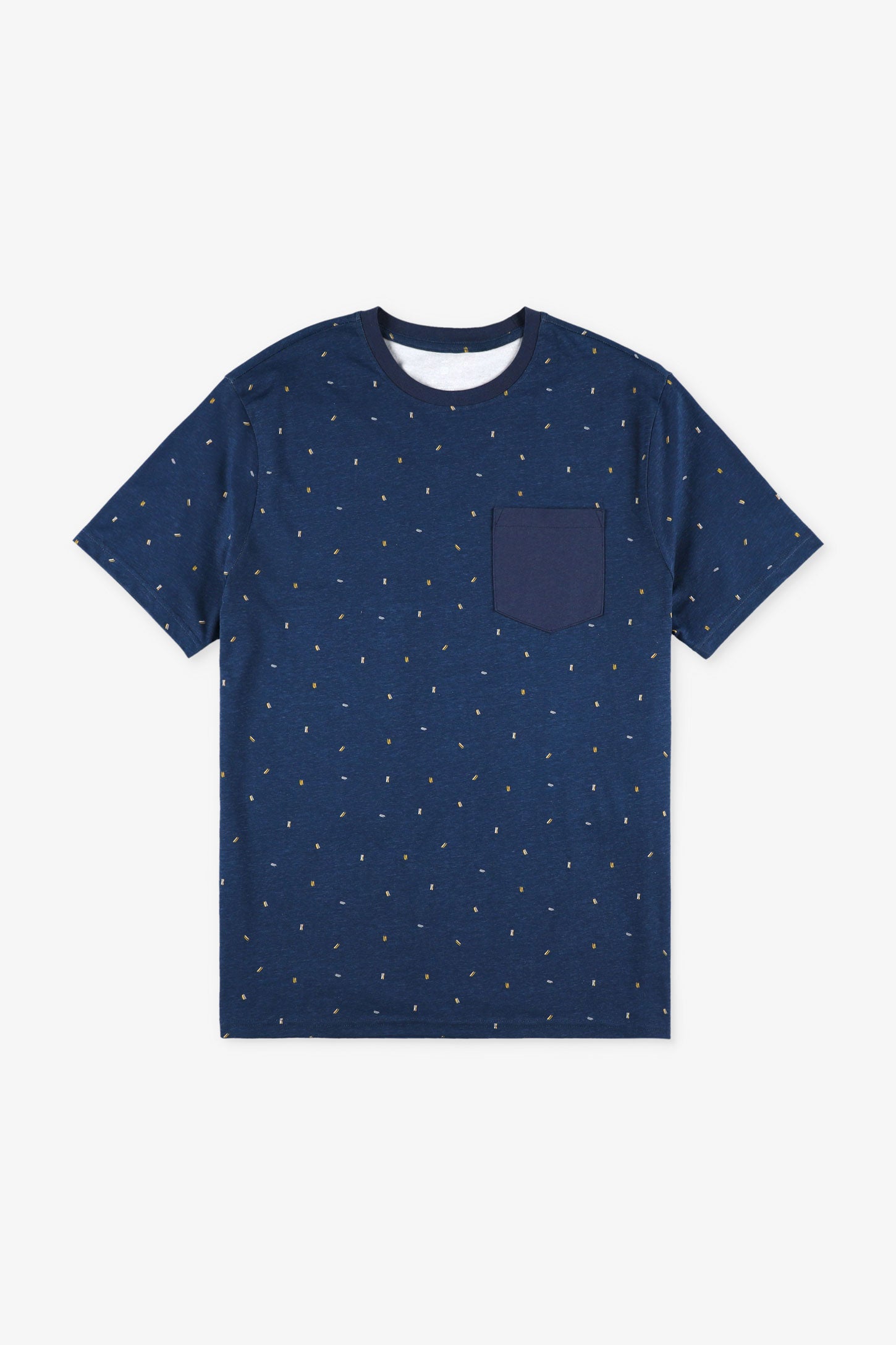 Duos futés, T-shirt à poche en coton, 2/30$ - Homme && BLEU MARINE MUL