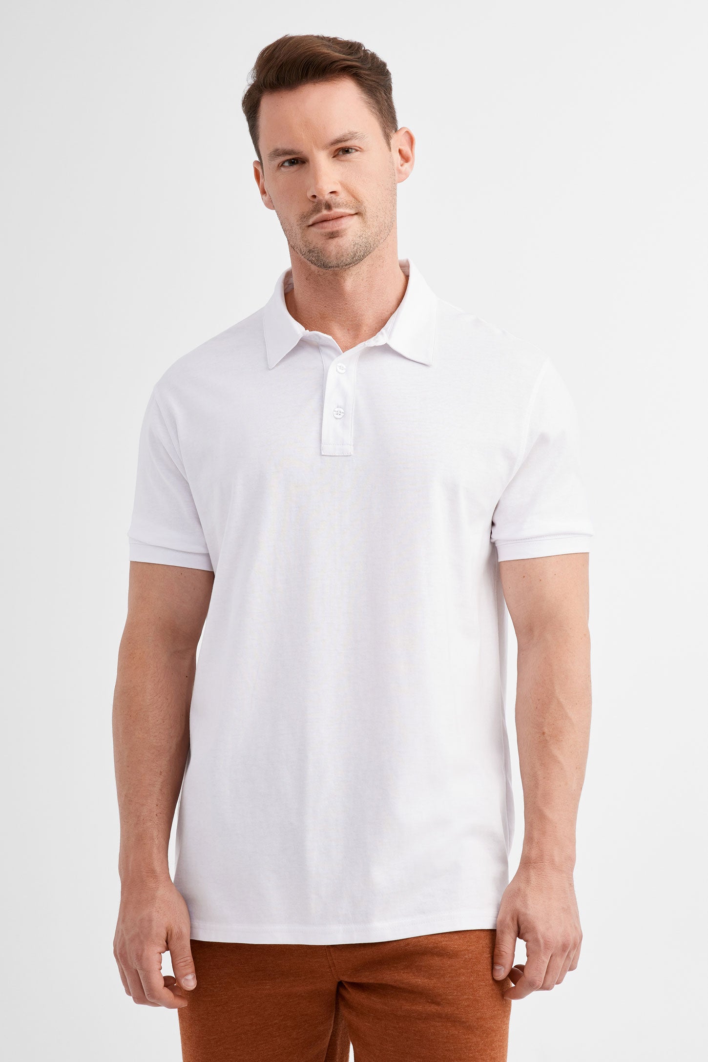 Prix pop, Polo manches courtes en coton - Homme && BLANC