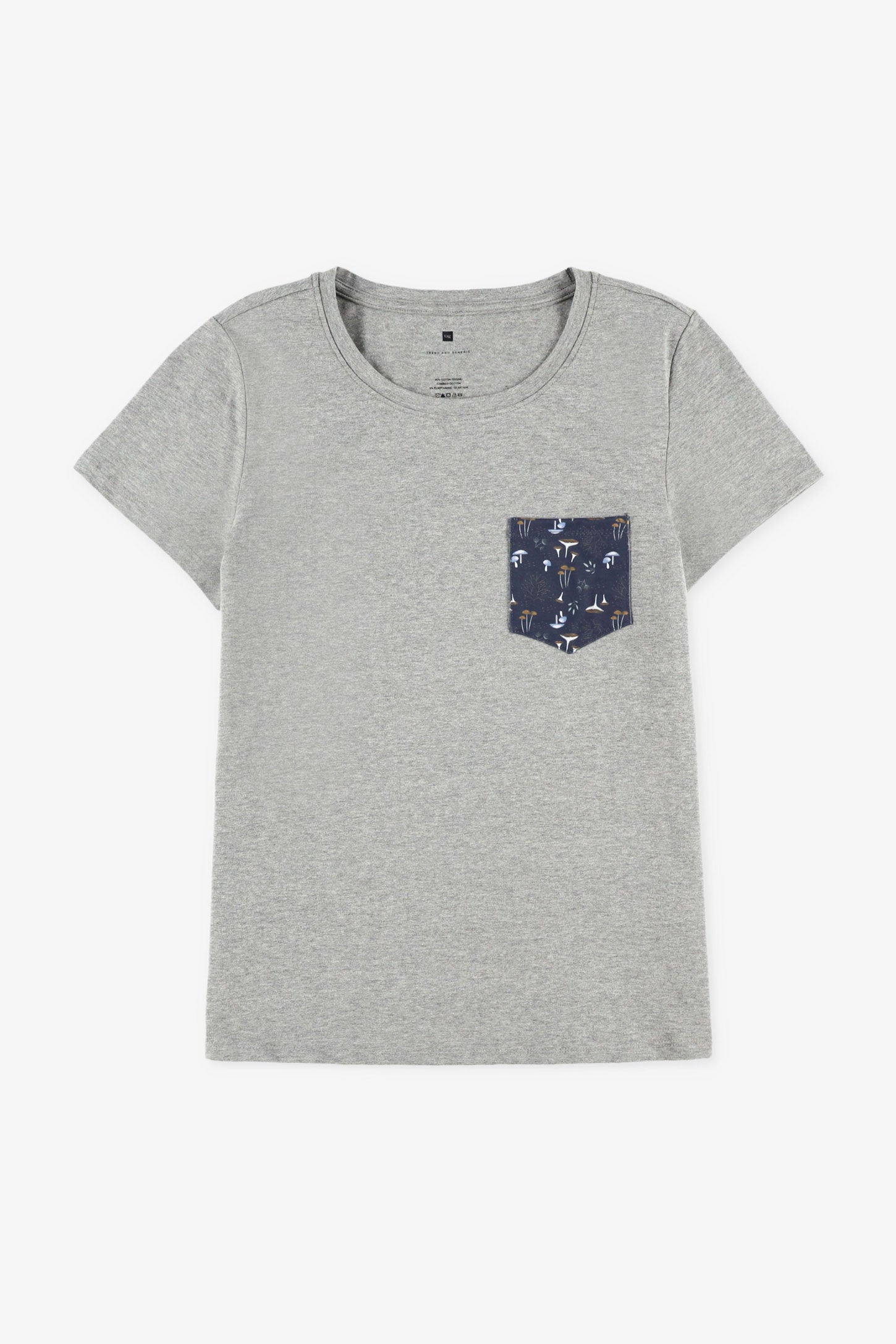 Duos futés, T-shirt à poche en coton, 2/30$ - Femme && GRIS MIXTE