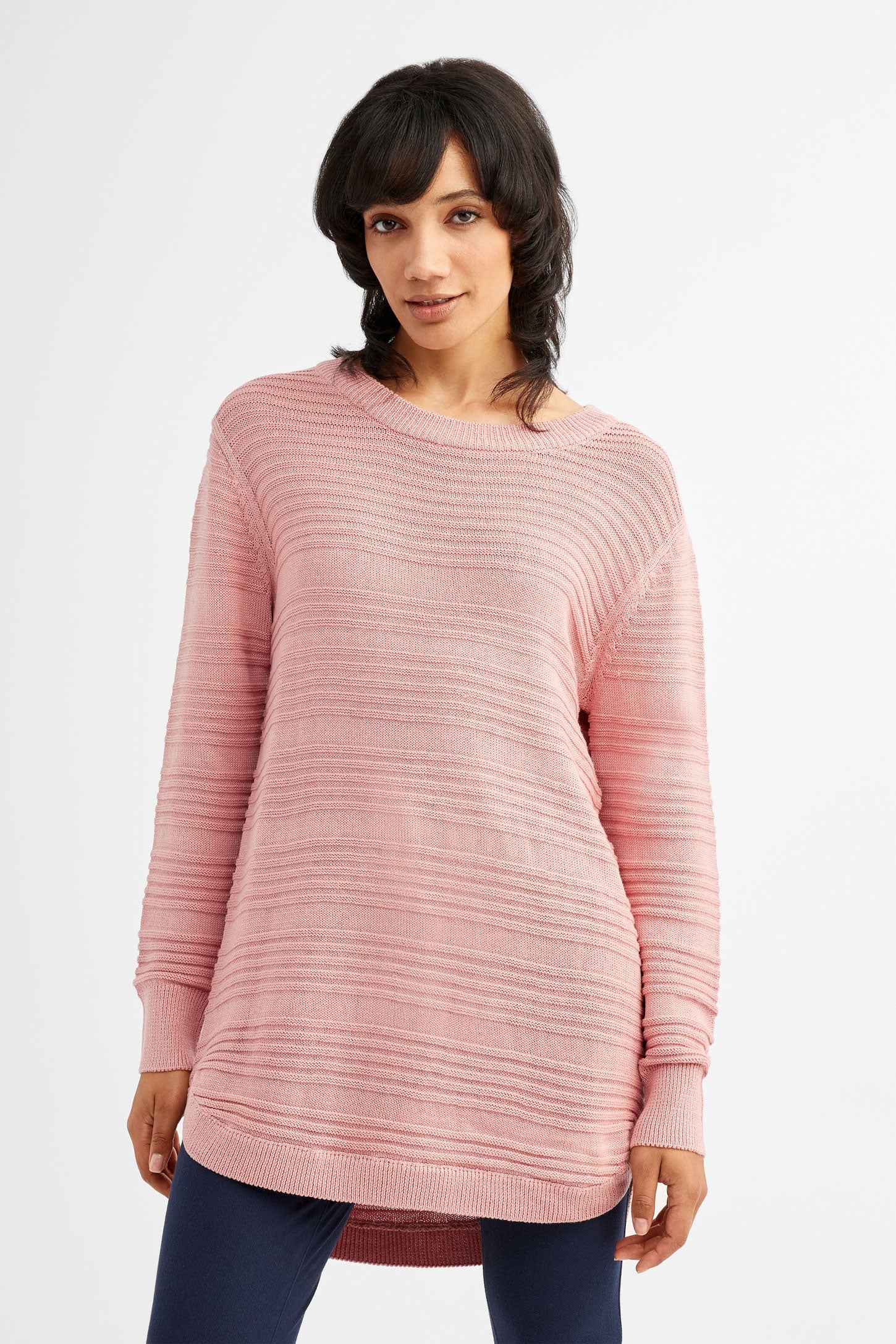 Chandail tricot col bateau - Femme && ROSE