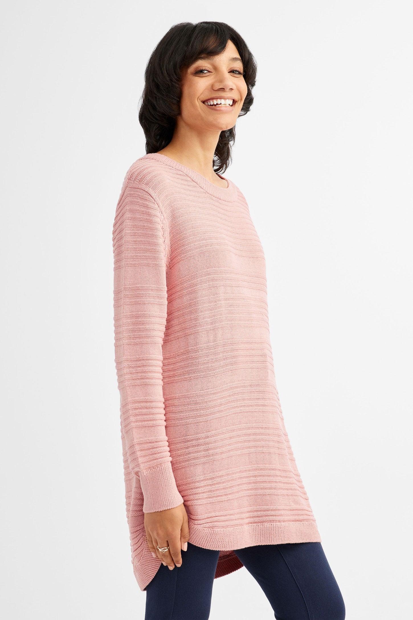 Chandail tricot col bateau - Femme && ROSE