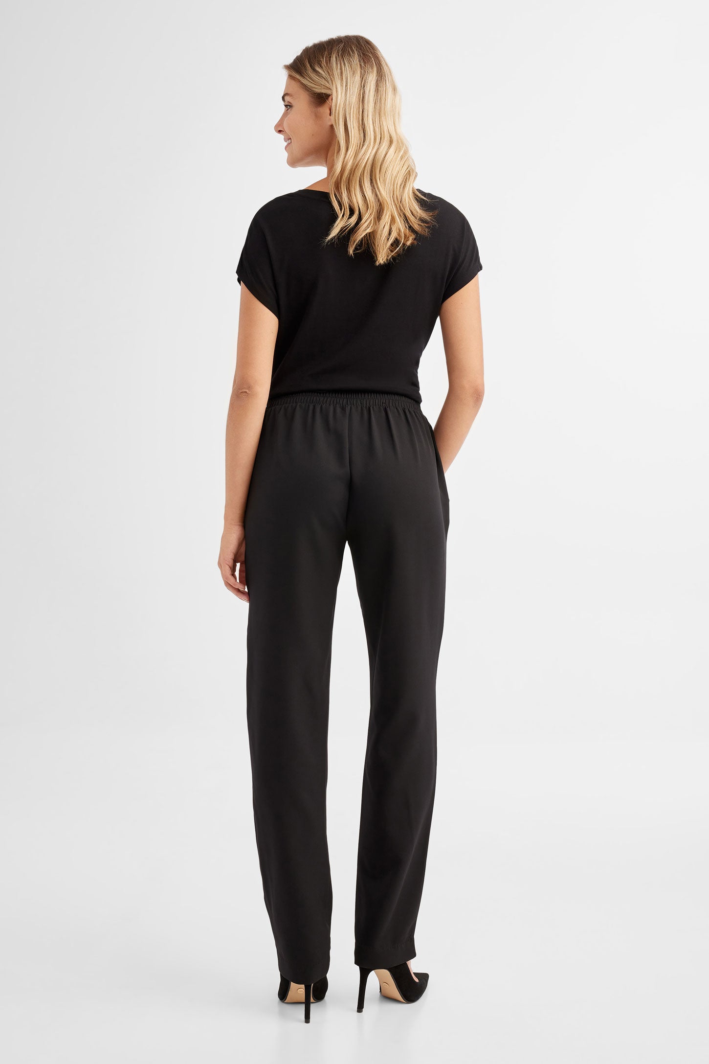 Pantalon noir taille elastique cheap femme