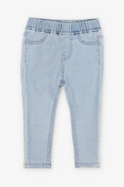 Jeans 5 poches coupe ajustée, 2T-3T - Bébé fille && BLEU CLAIR