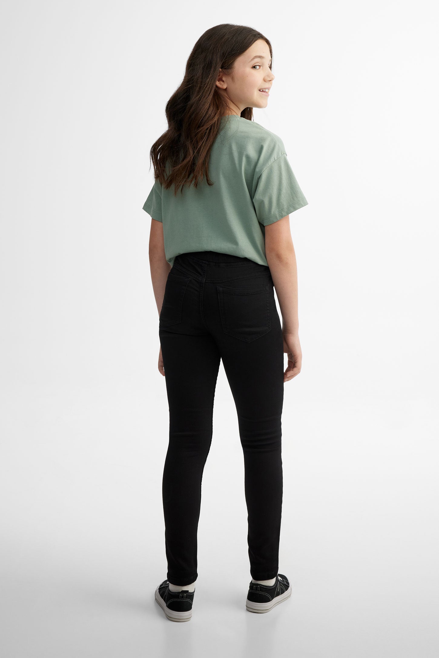 Jegging coupe ajustée - Ado fille && NOIR