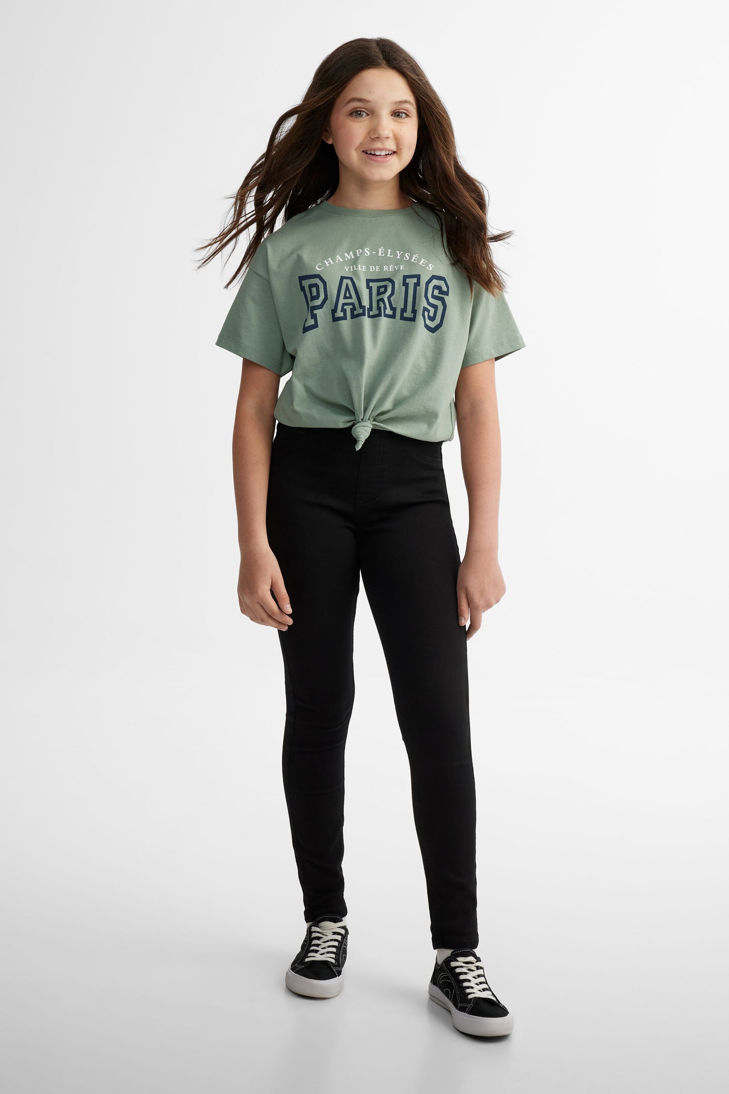 Jegging coupe ajustée - Ado fille && NOIR