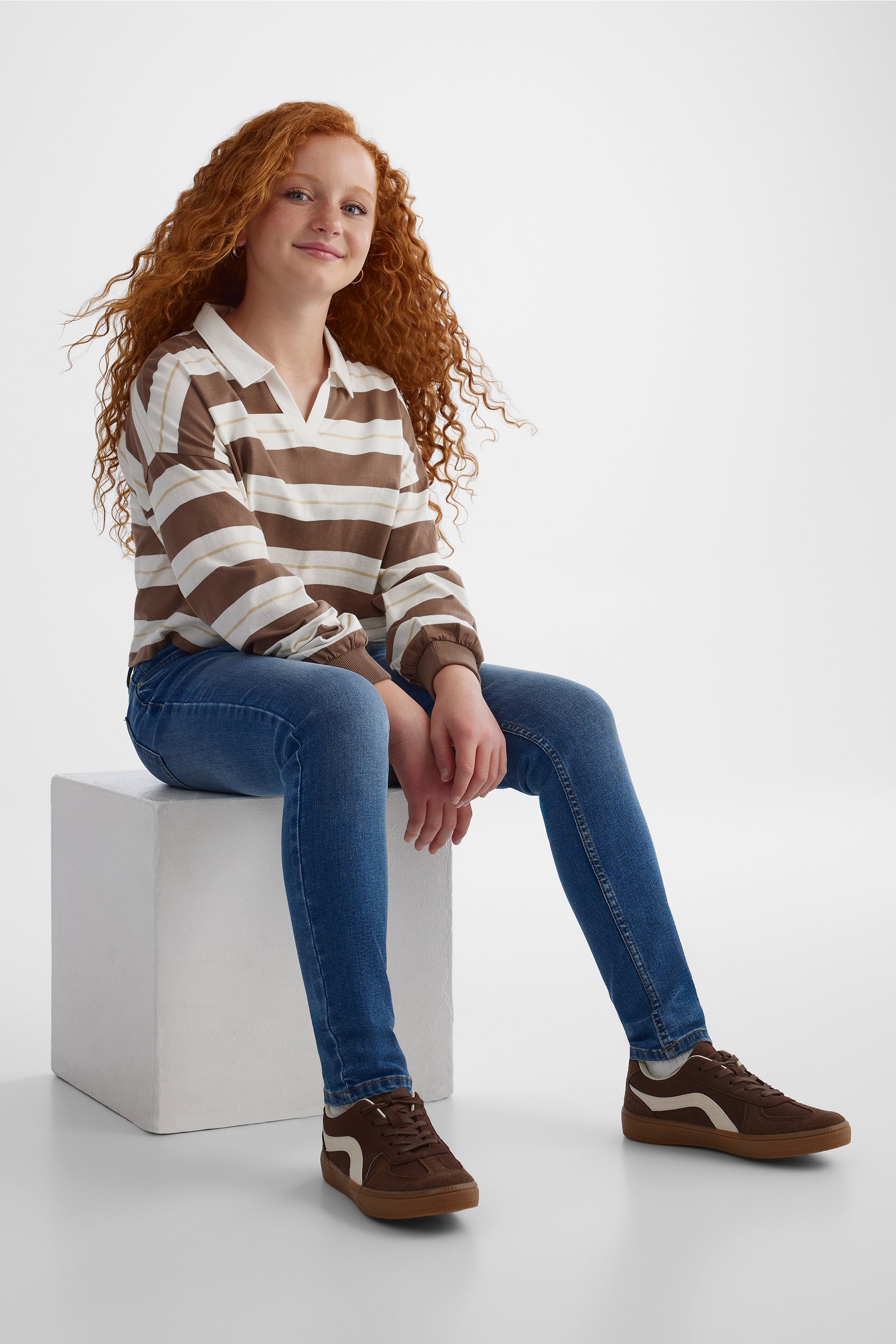 Jeans coupe ajustée – Ado fille && BLEU MOYEN
