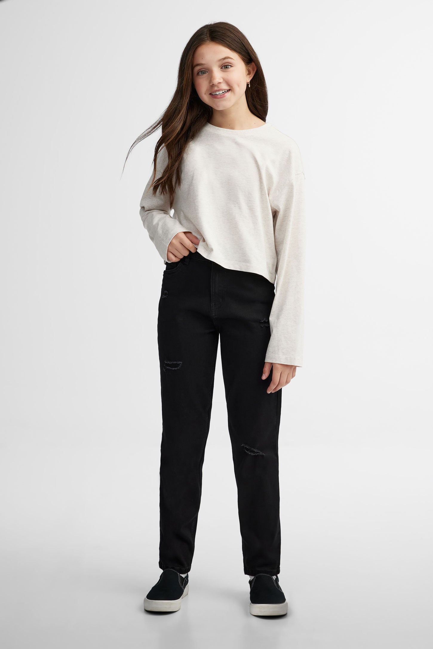 Jeans 5 poches 27'' - Ado fille && NOIR