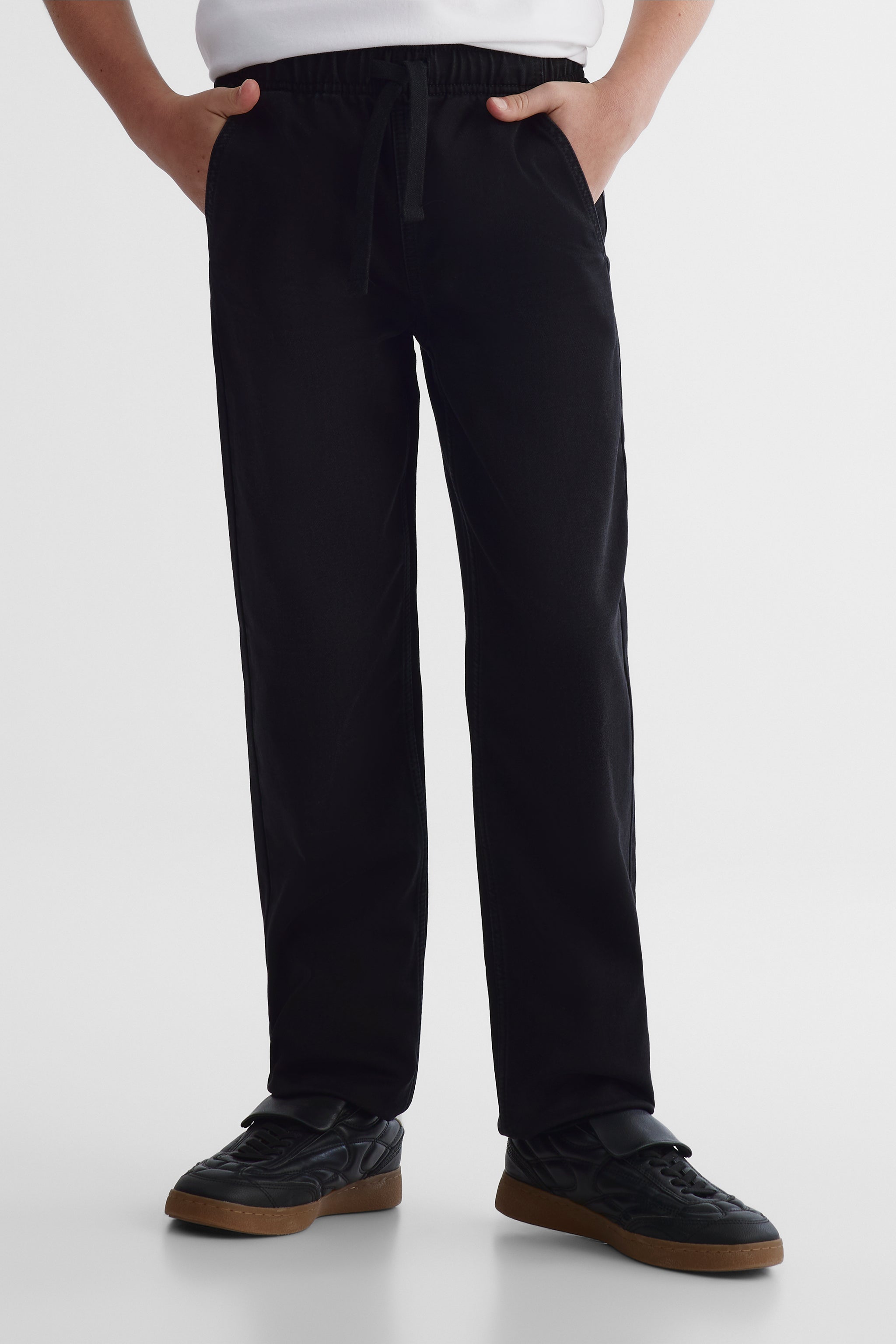 Jeans ''Pull-on'' coupe droite 27'' - Ado garçon && NOIR