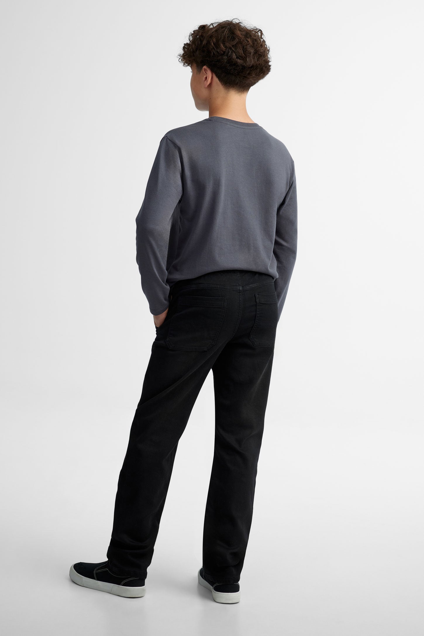 Jeans ''Pull-on'' coupe droite 27'' - Ado garçon && NOIR